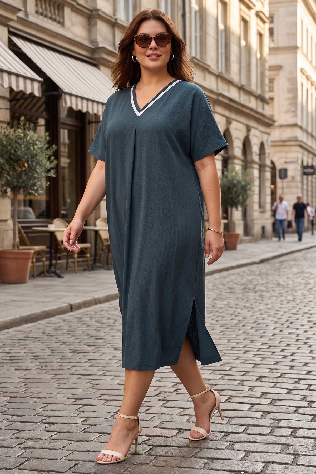 Buy English Grey Relaxed Midi Dress for women by Sneha B online available at scrollnshops