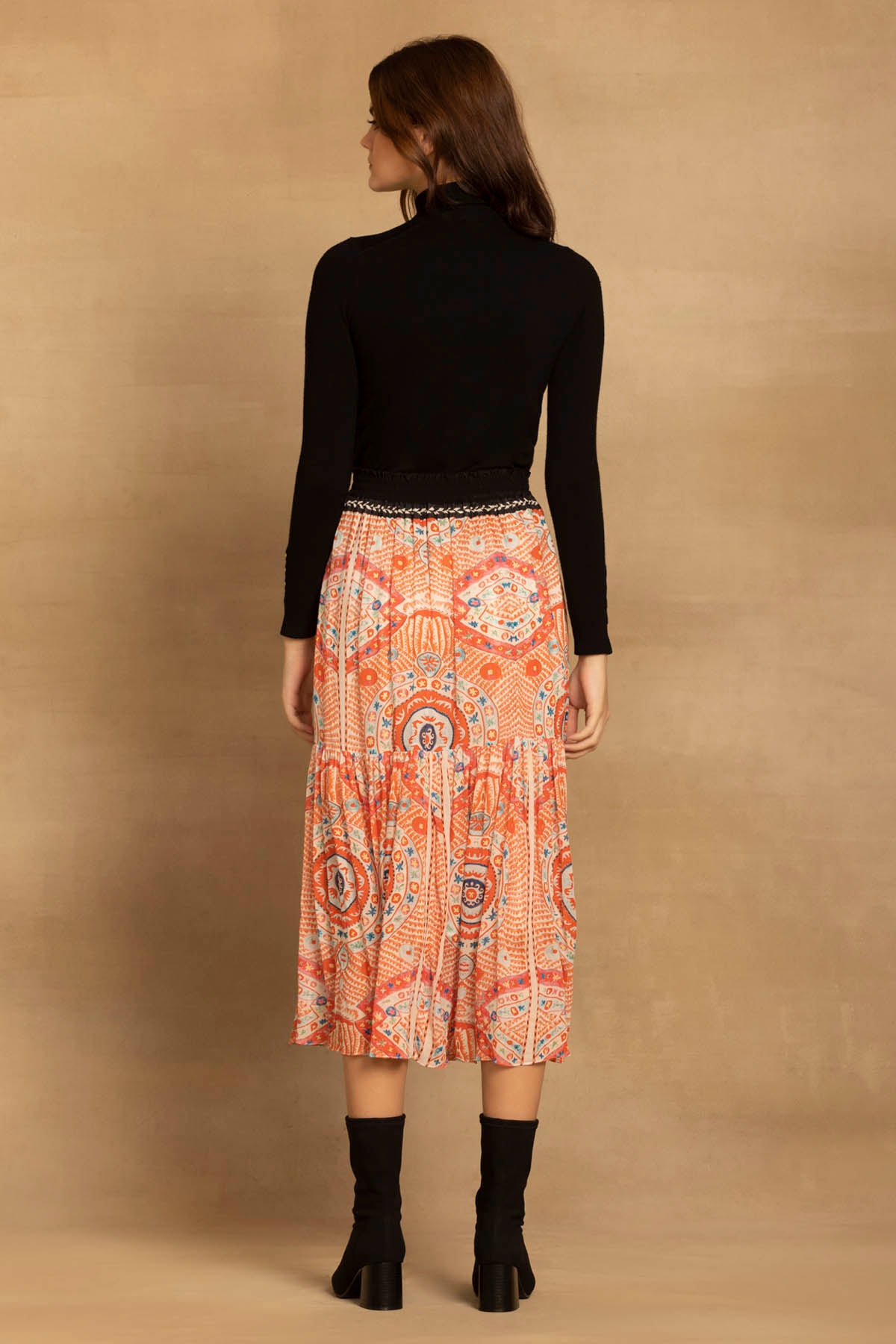 Ethnic Design Tiered Skirt