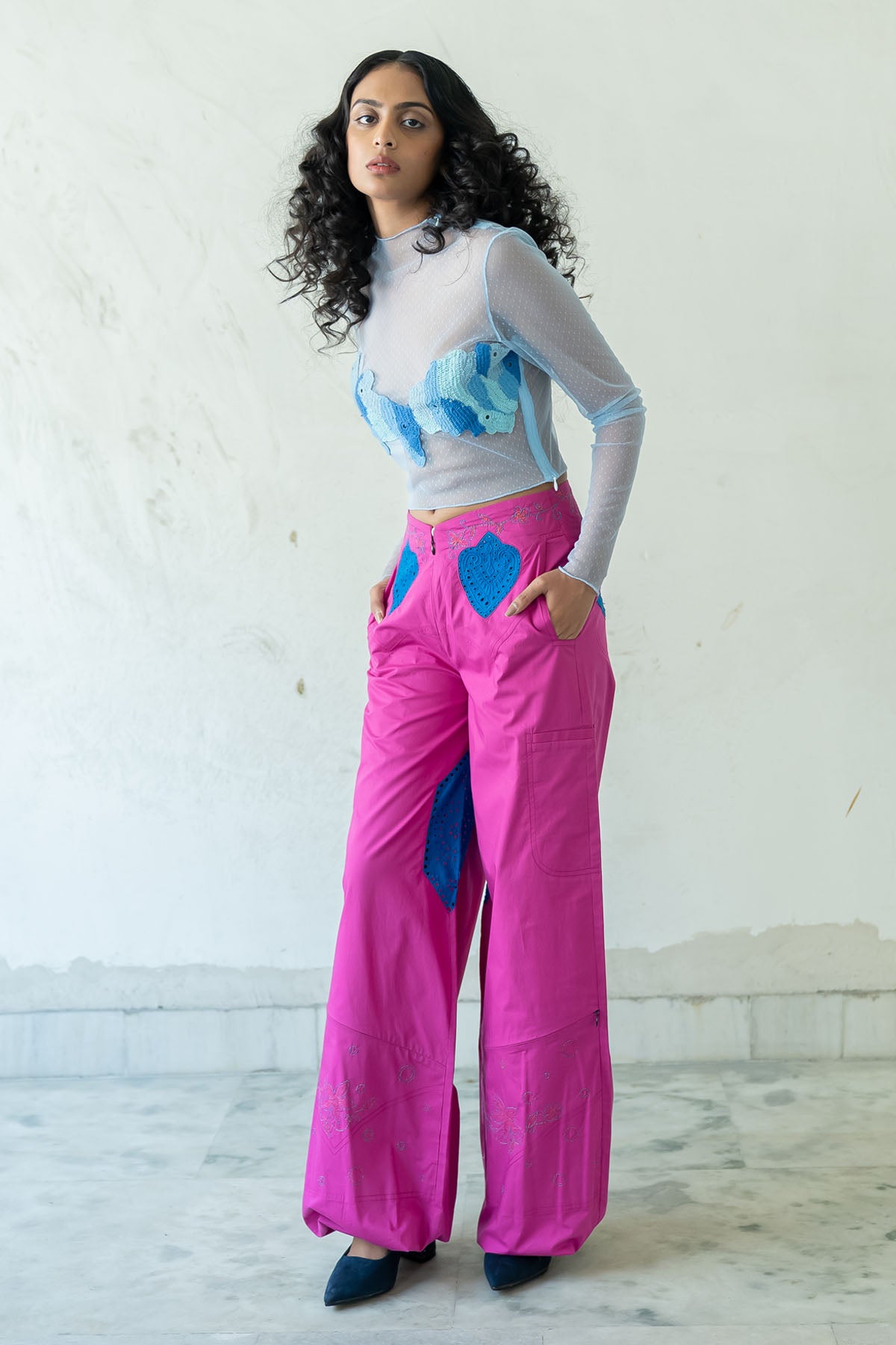 Eyelet Embroidered Cargo