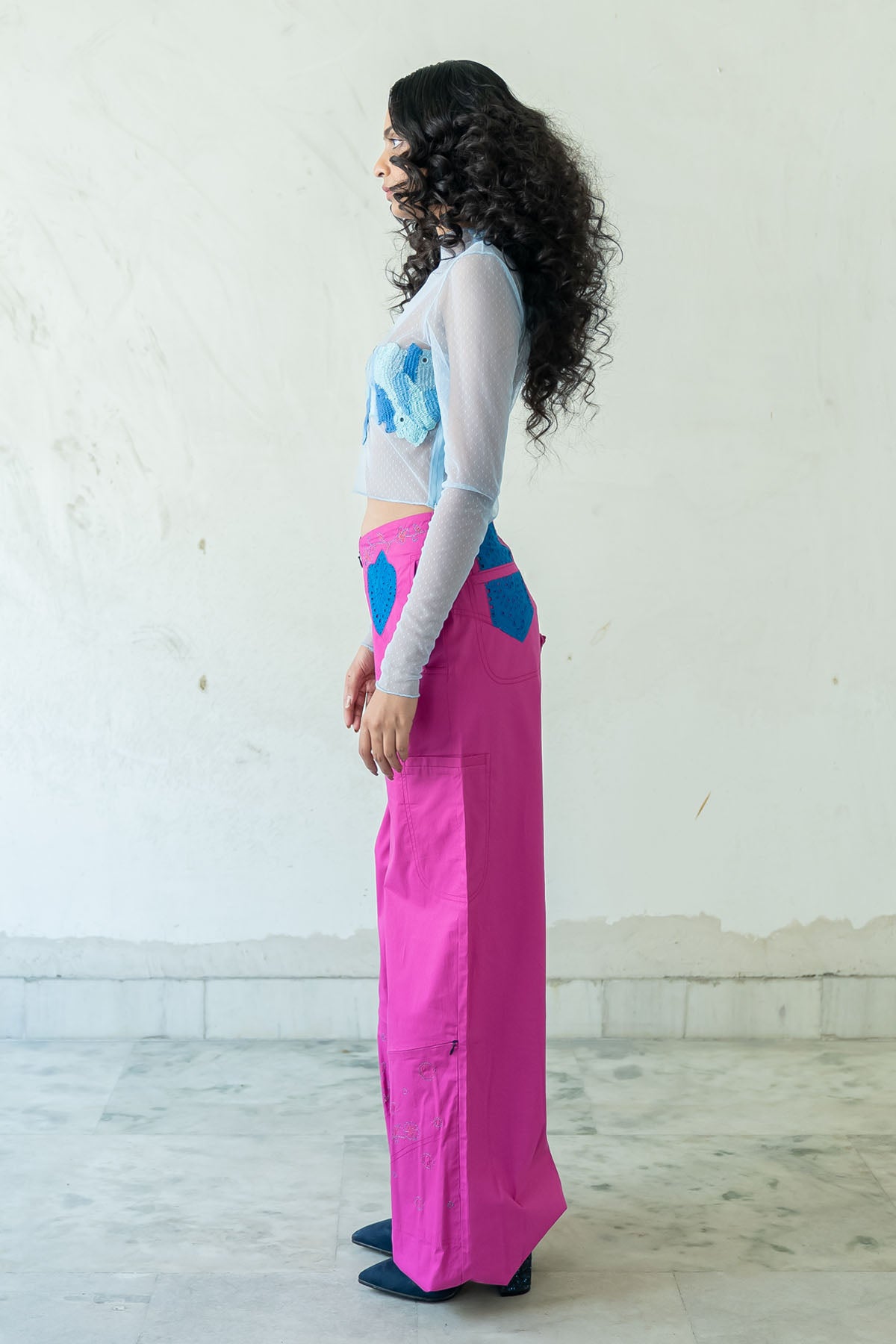 Eyelet Embroidered Cargo