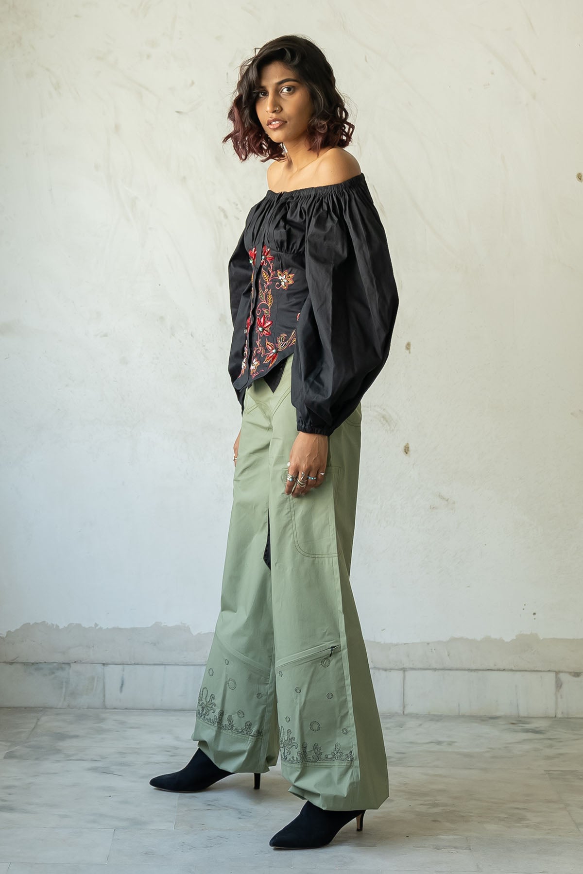 Eyelet Embroidered Pants