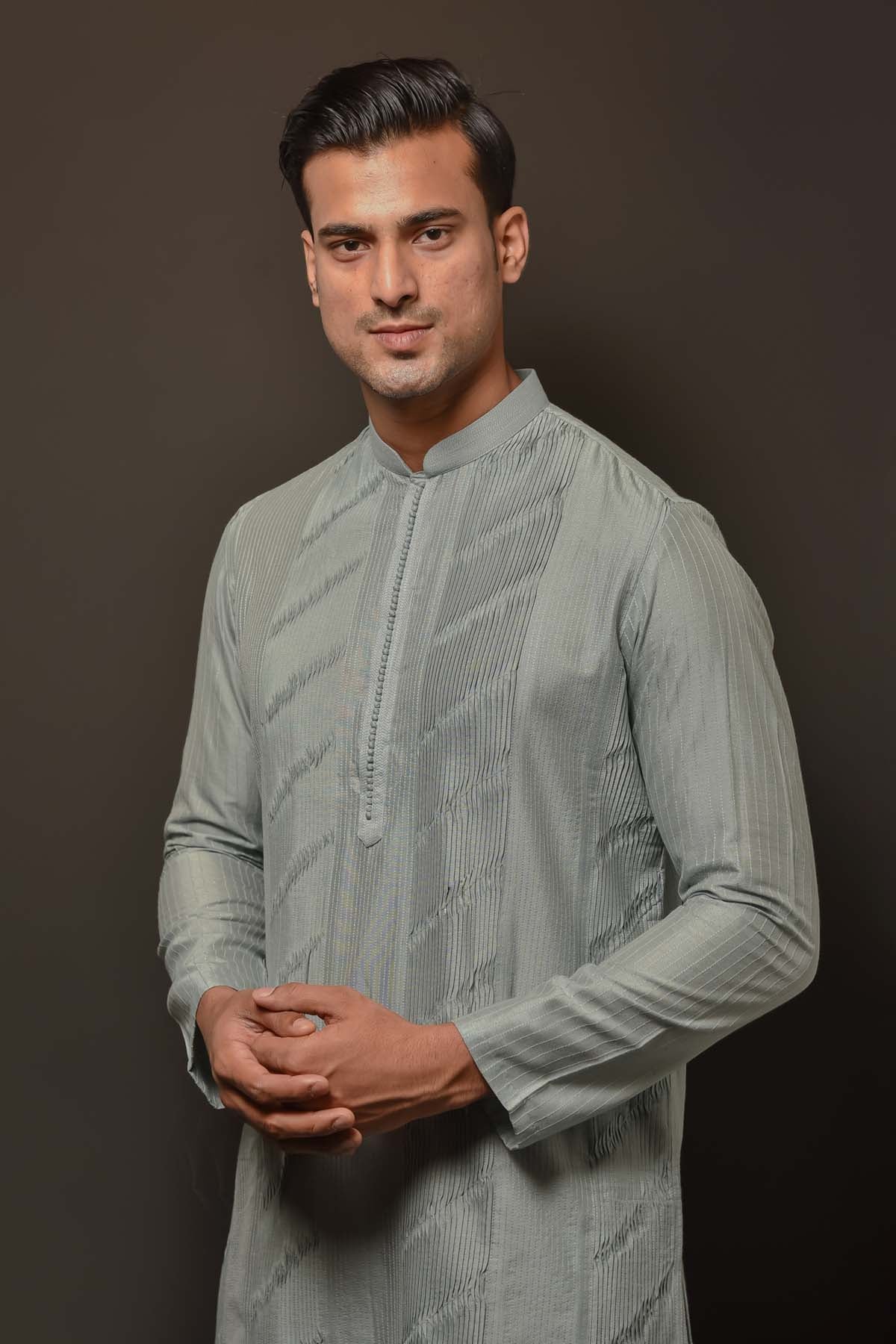Fabric Buttoned Kurta Set