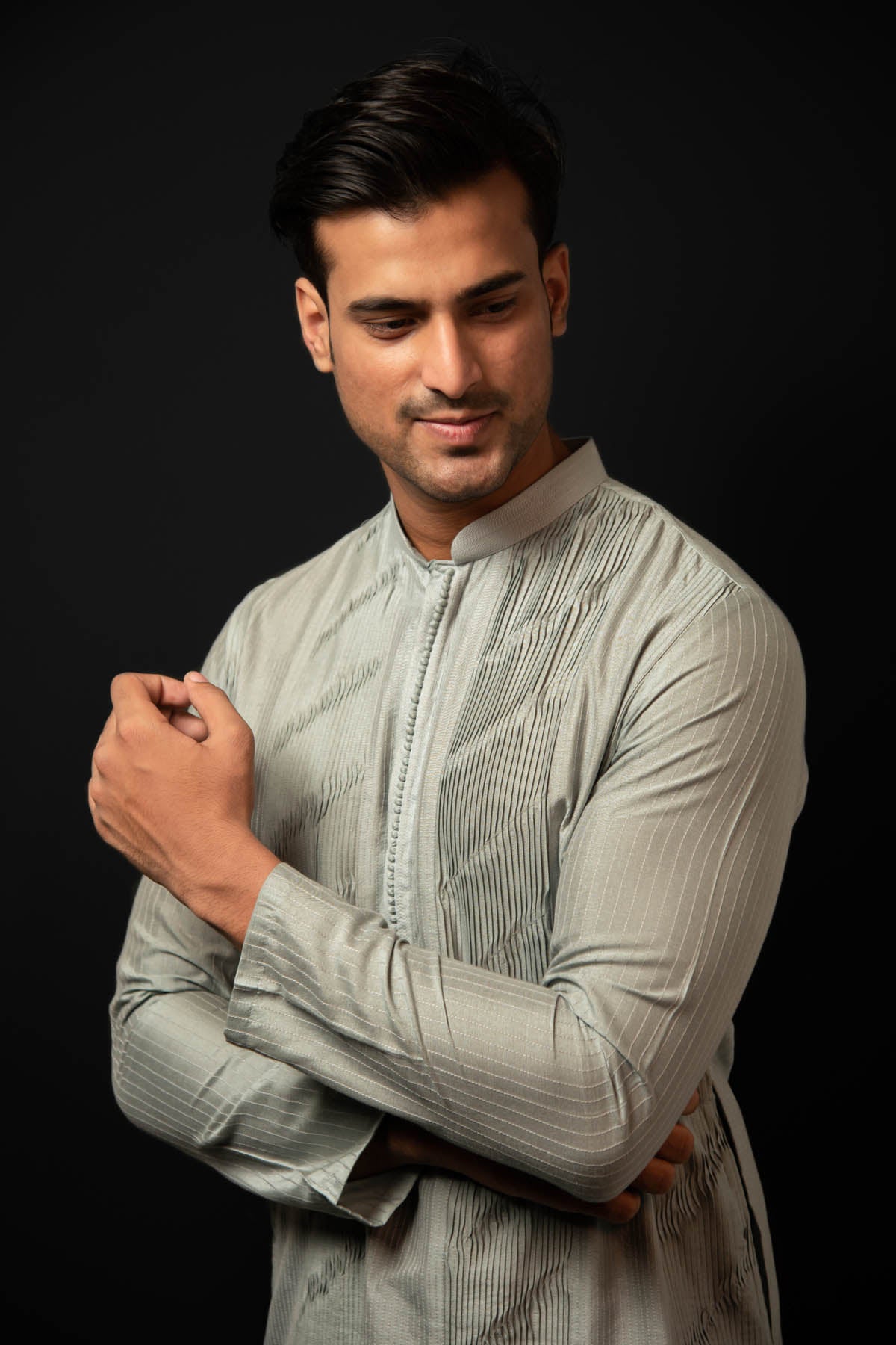 Fabric Buttoned Kurta Set