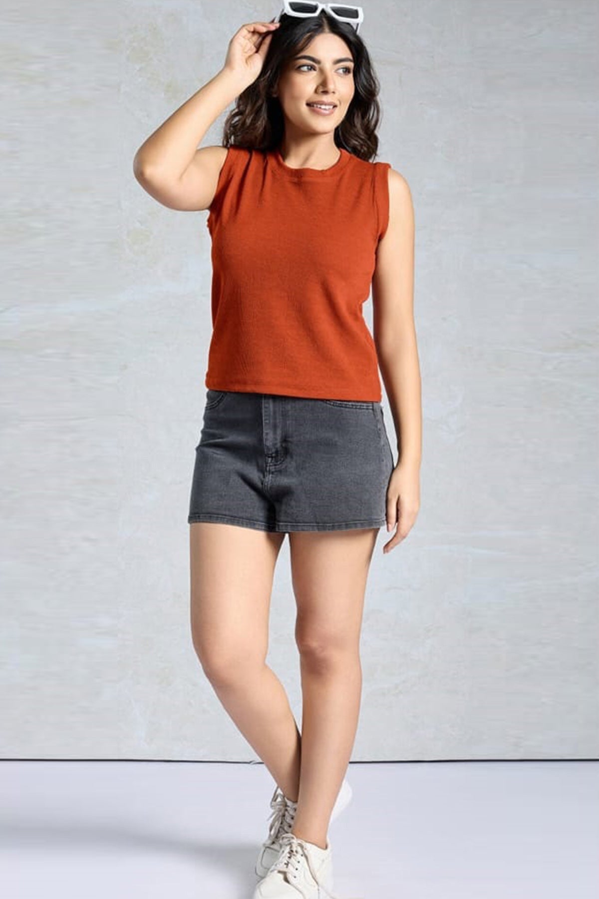 Buy Fanta Ribbed Knitted Tank Top for women by Aastha Fashion online available at scrollnshops