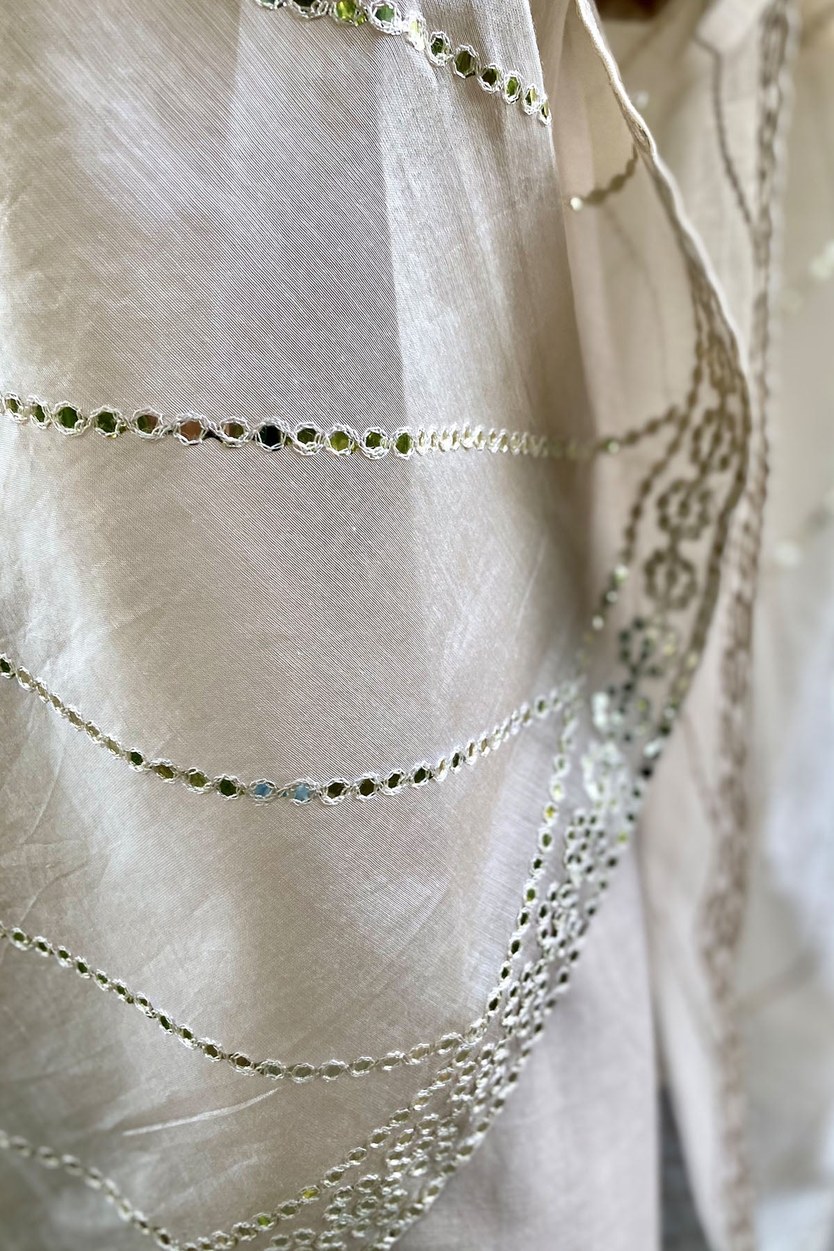 Fawn Mirror Work Kurta Set