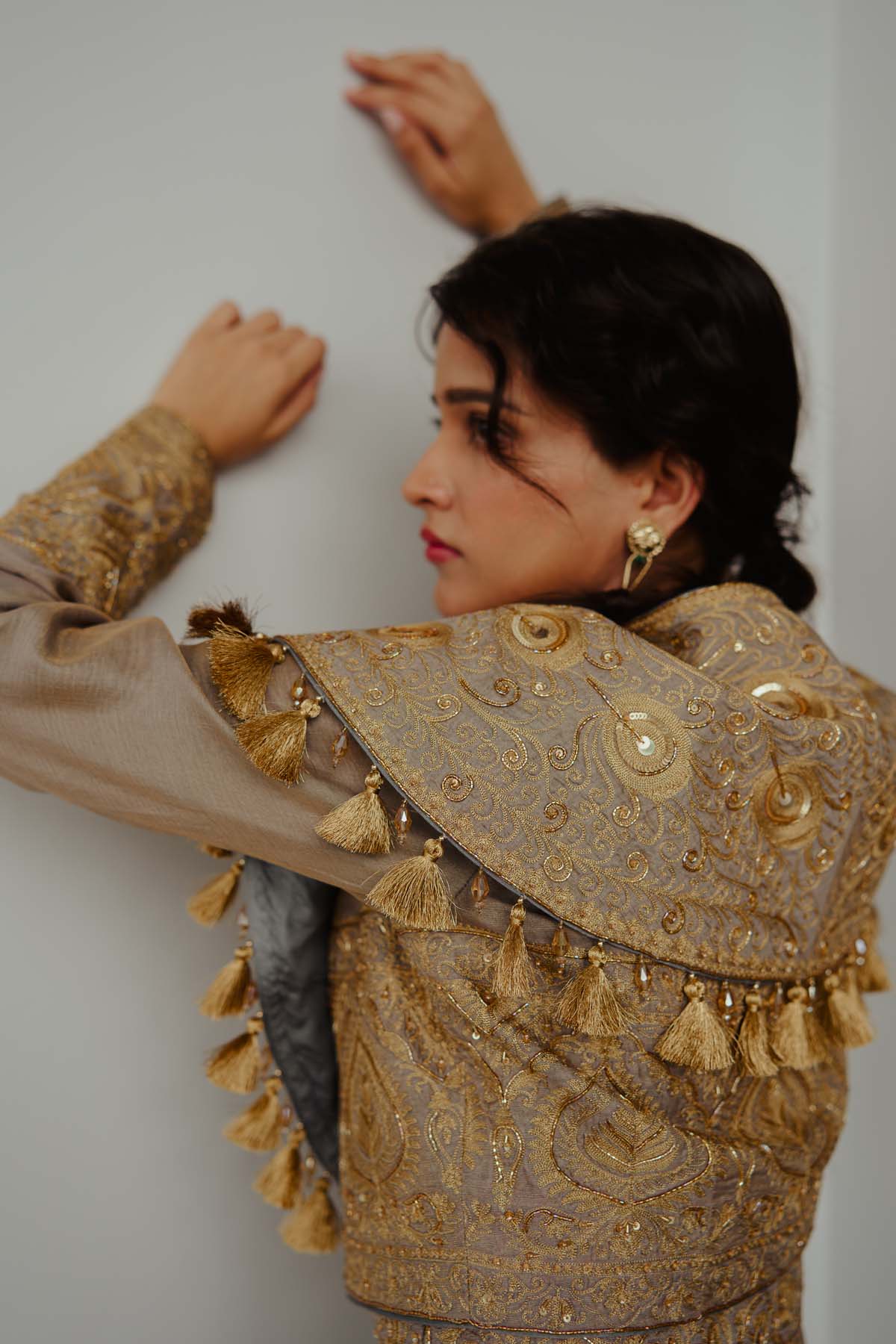 Feather Embroidered Anarkali & Jacket