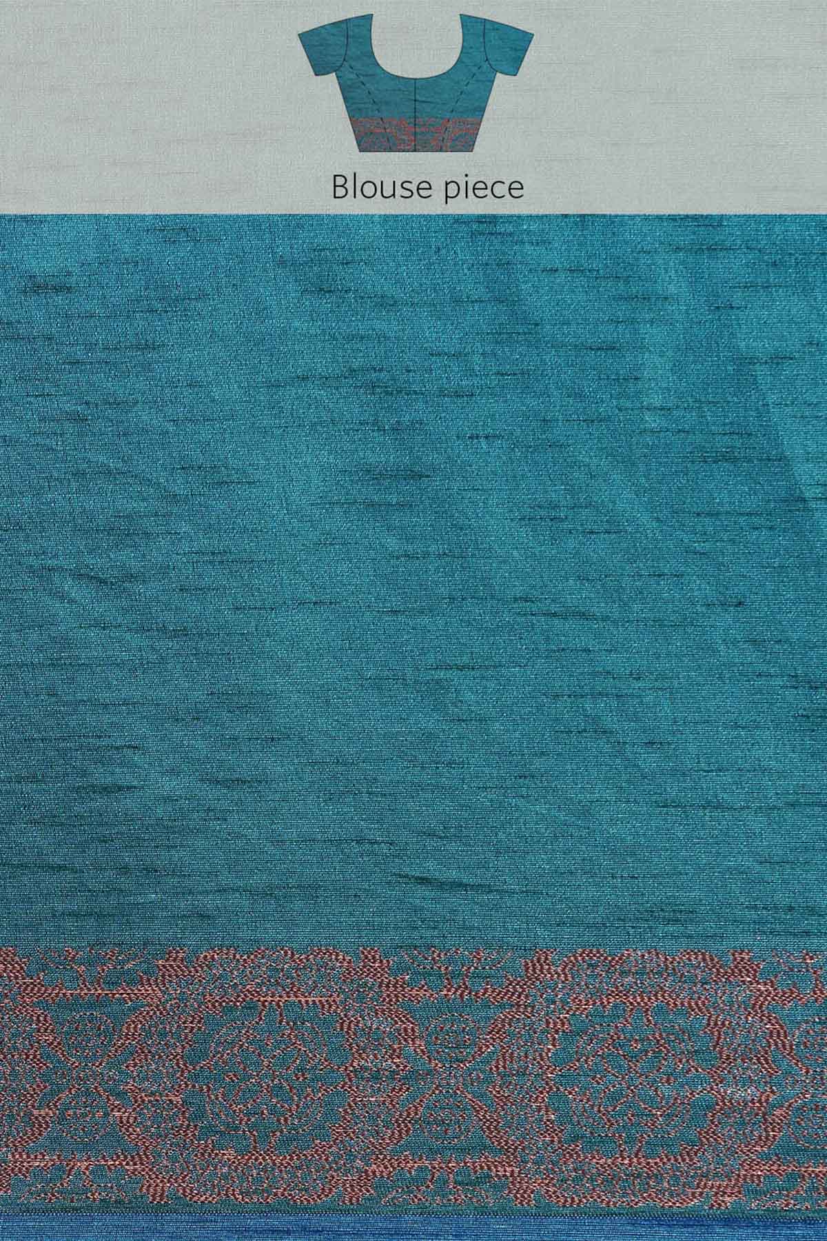 Firozi Banarasi Silk Zari Saree