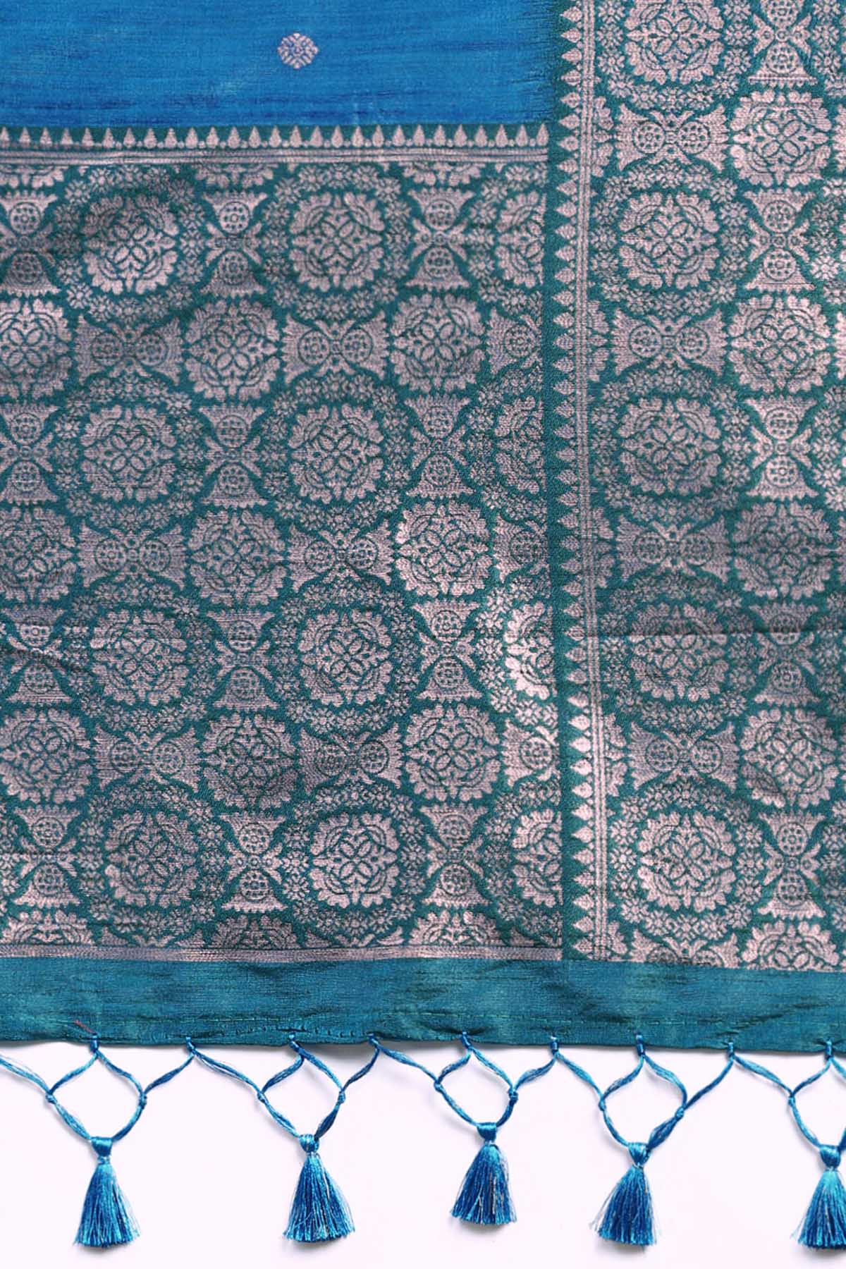 Firozi Banarasi Silk Zari Saree