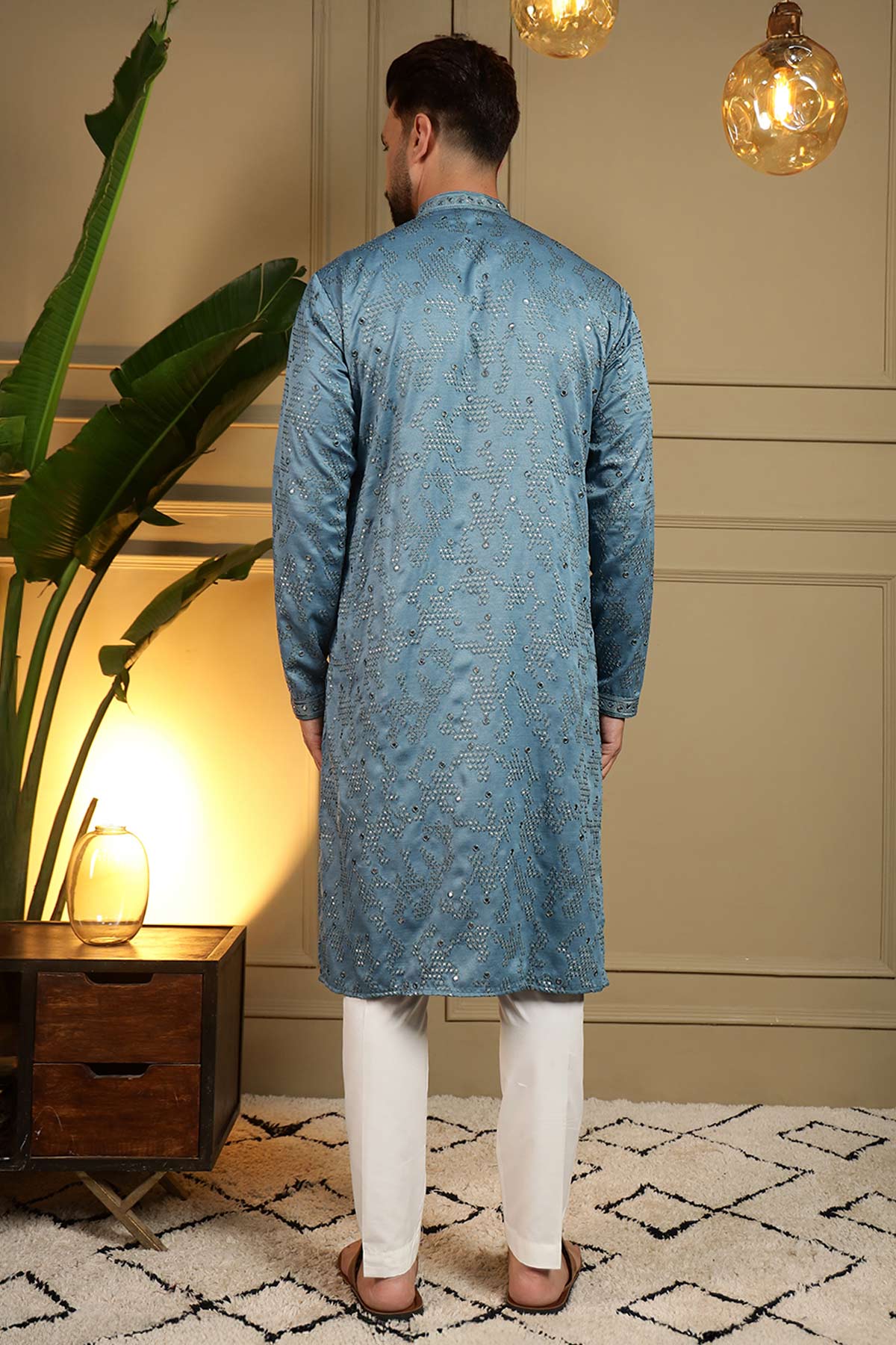Firozi Mirror Work Kurta & Pant