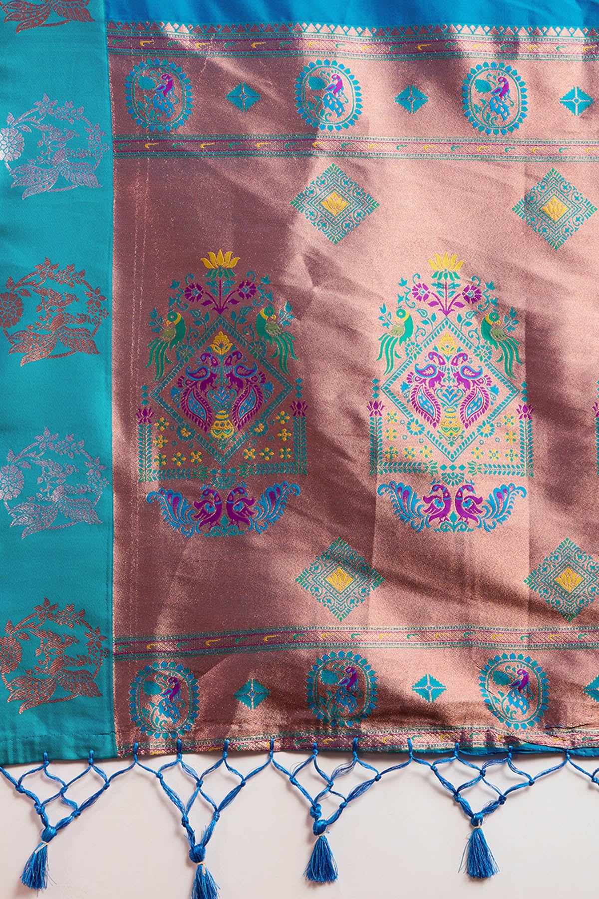 Firozi Paithani Saree & Blouse