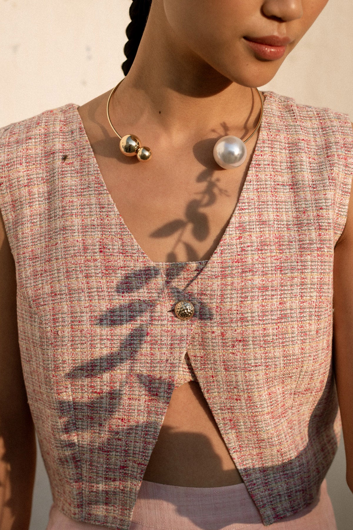 Flamingo Pink Linen Skirt Set