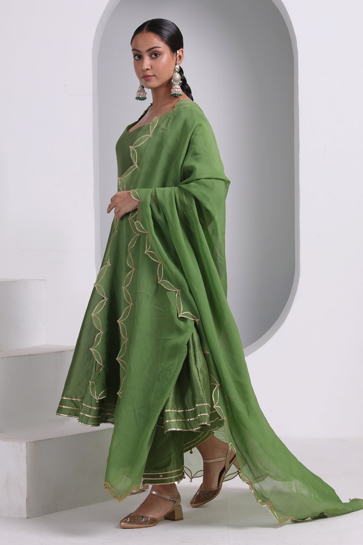 Buy Flared Embroidered Kurta Set by Seher Studio for women online at ScrollnShops