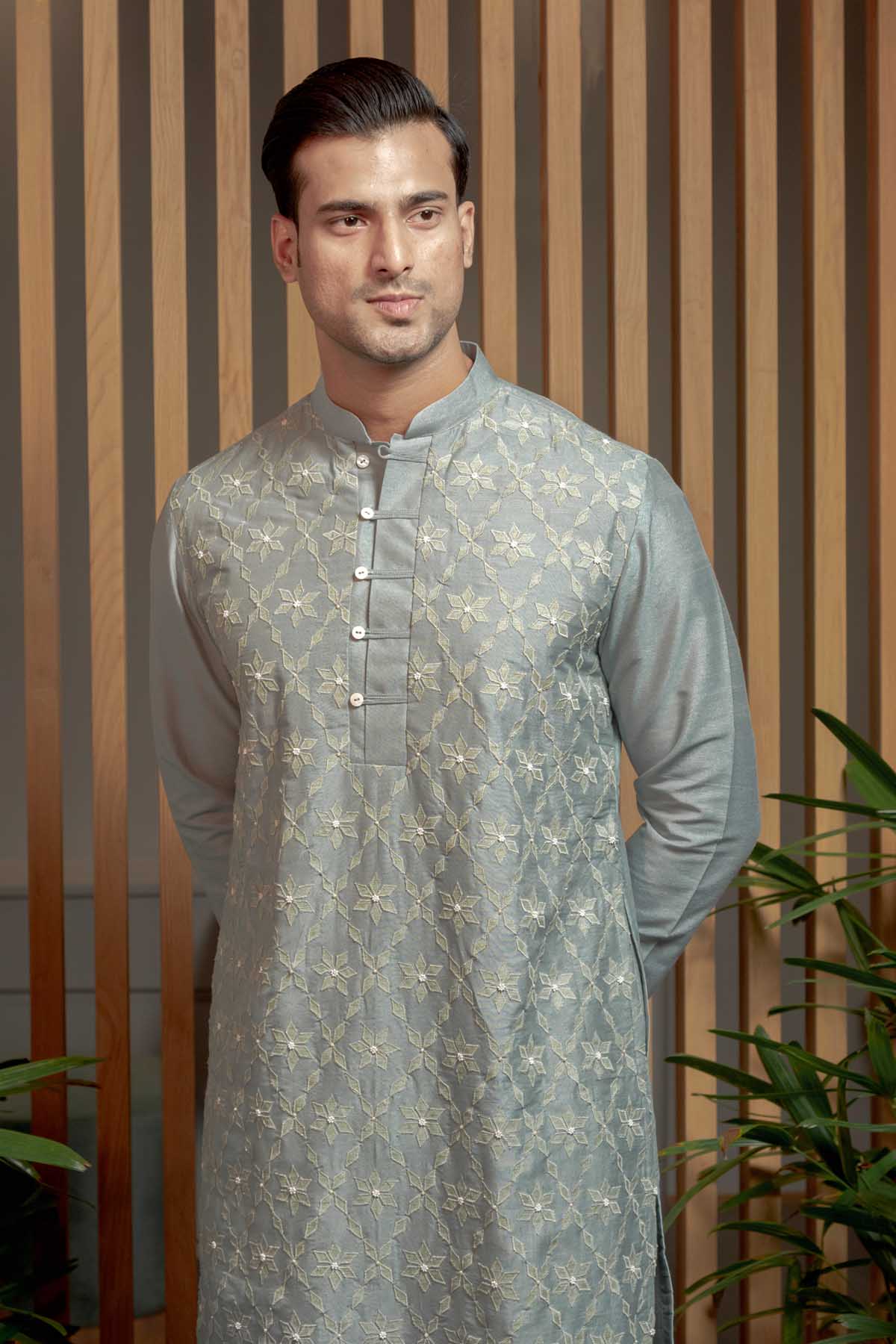 Floral Applique Kurta Set