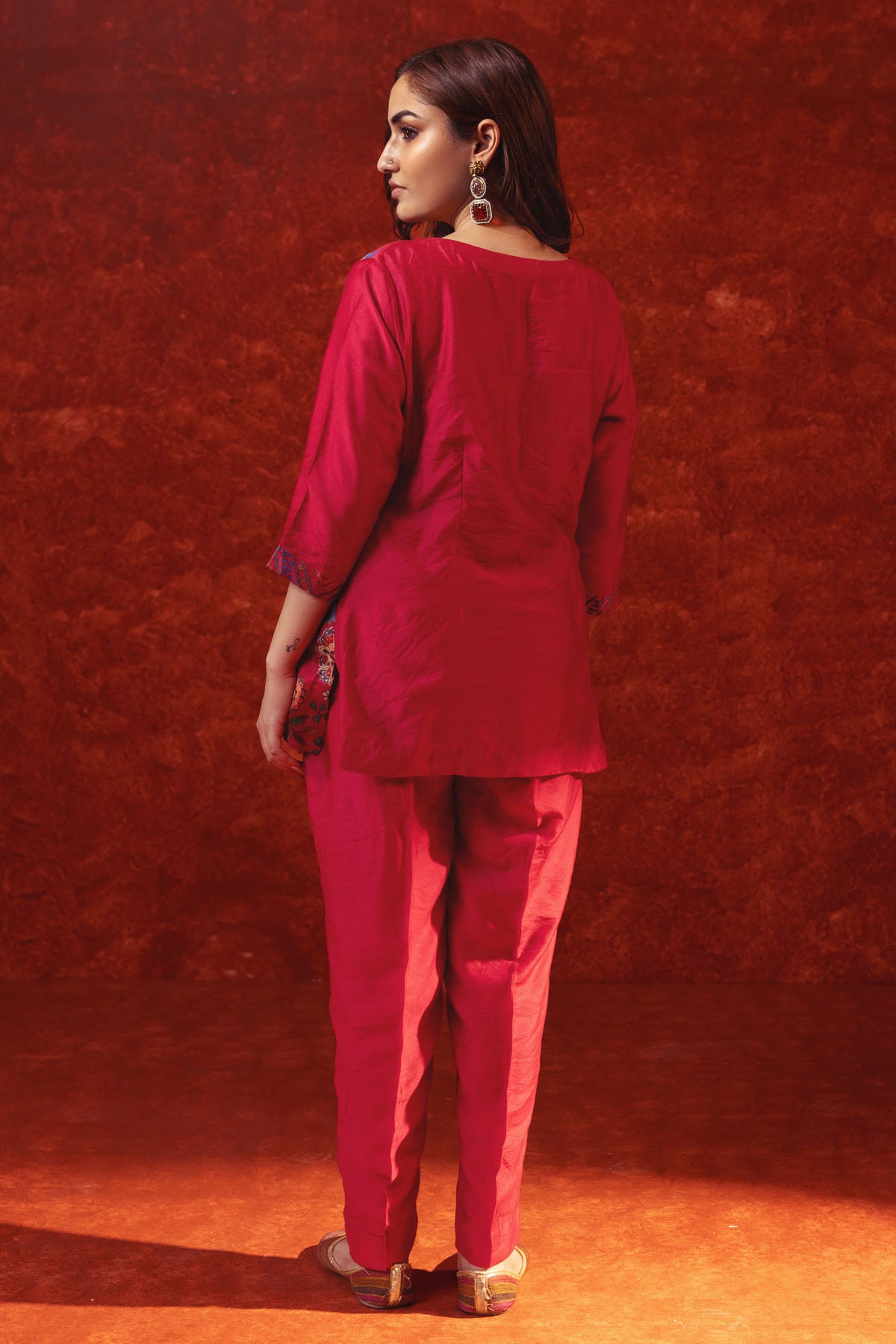 Floral Asymmetric Top & Pants