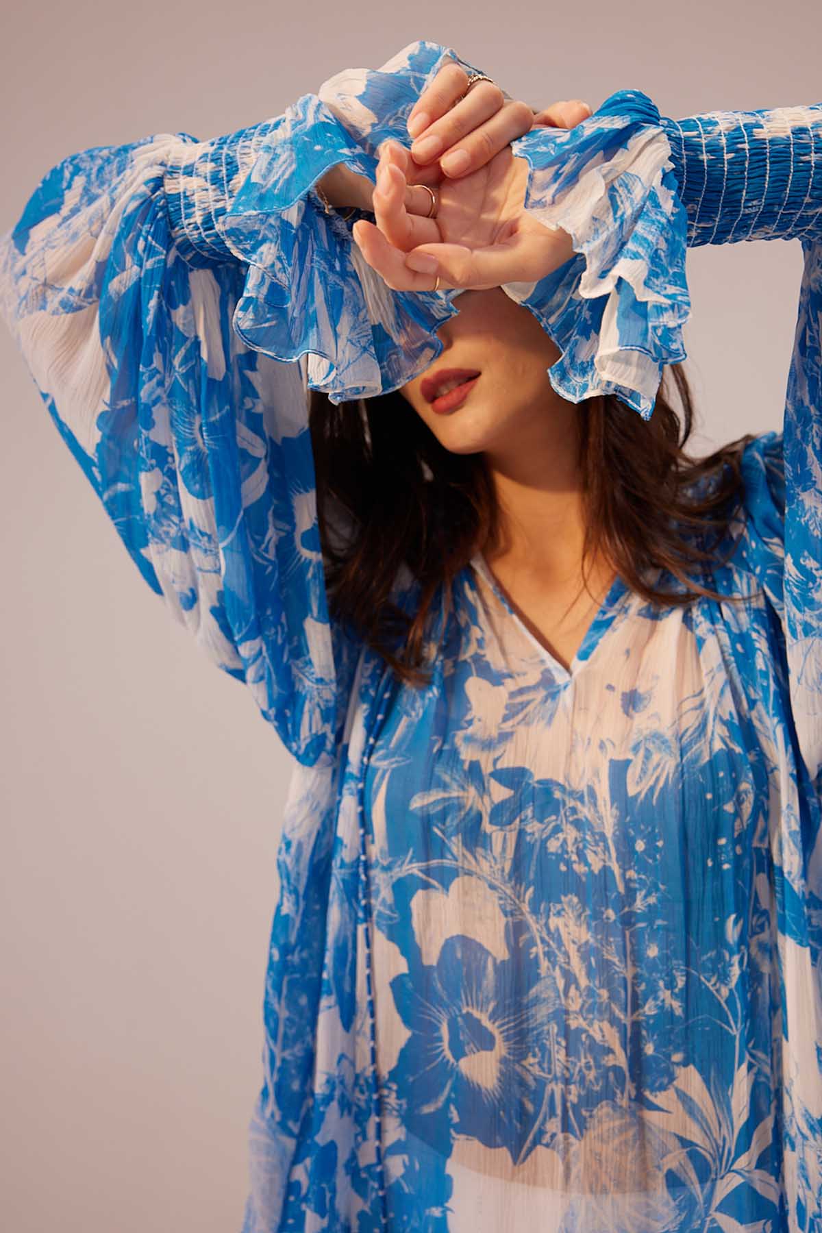 Floral Bemberg Chiffon Top