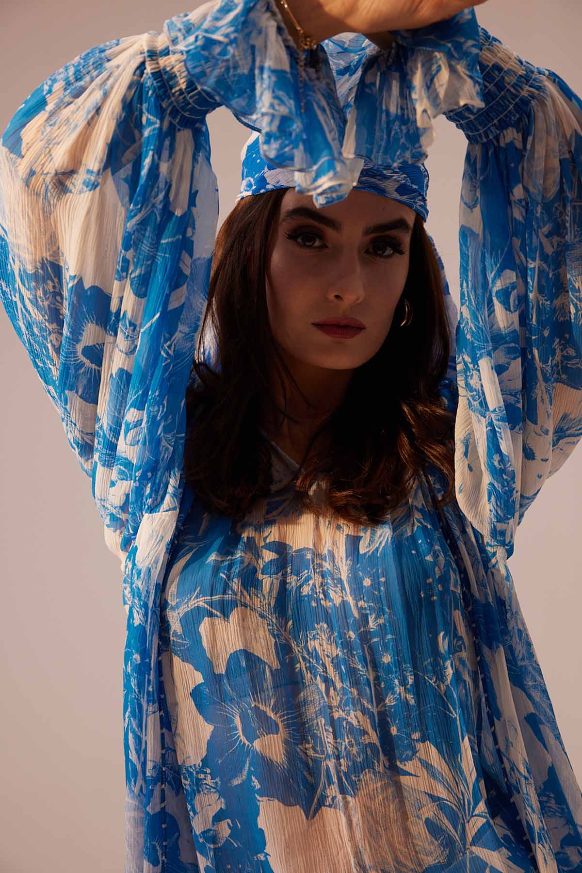 Floral Bemberg Chiffon Top