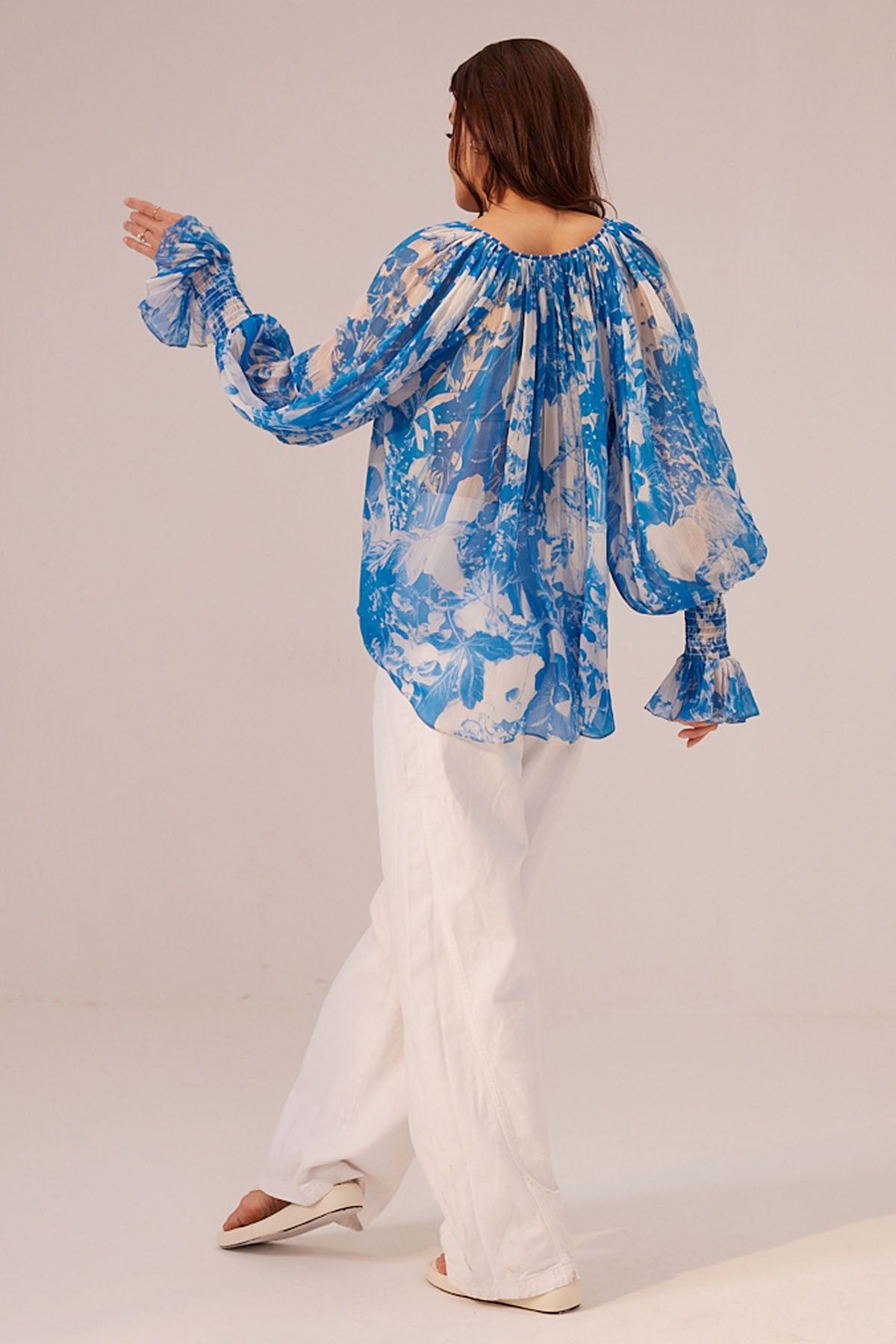 Floral Bemberg Chiffon Top