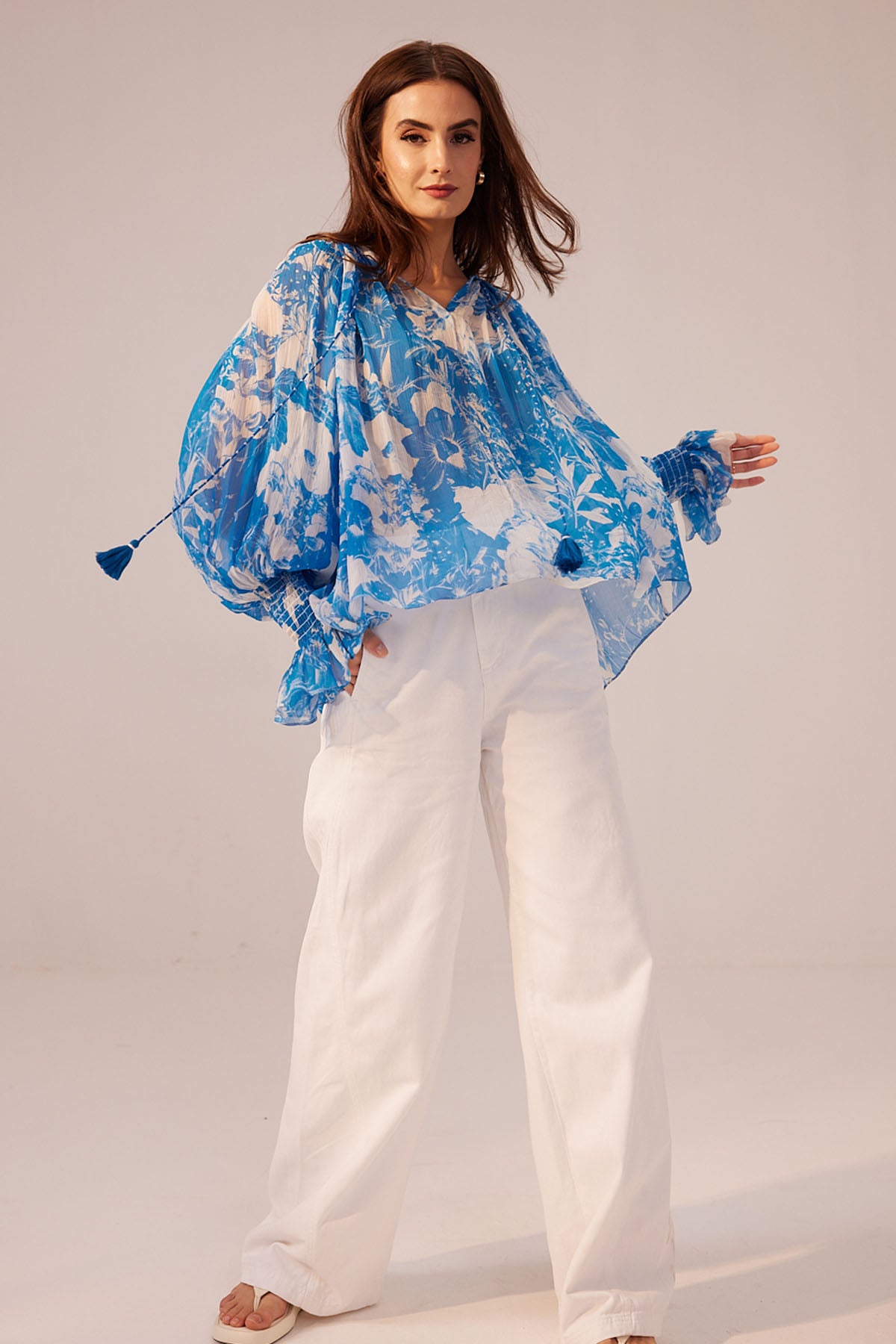 Floral Bemberg Chiffon Top