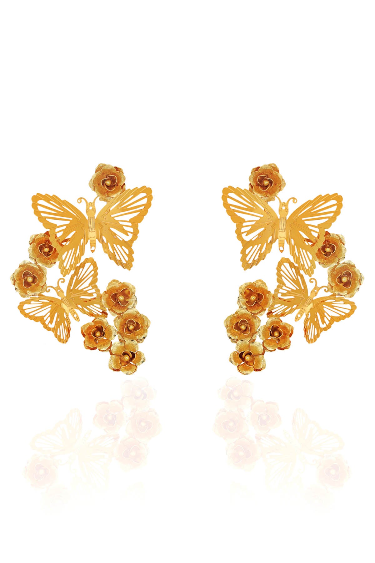 Floral Butterfly Motif Earrings