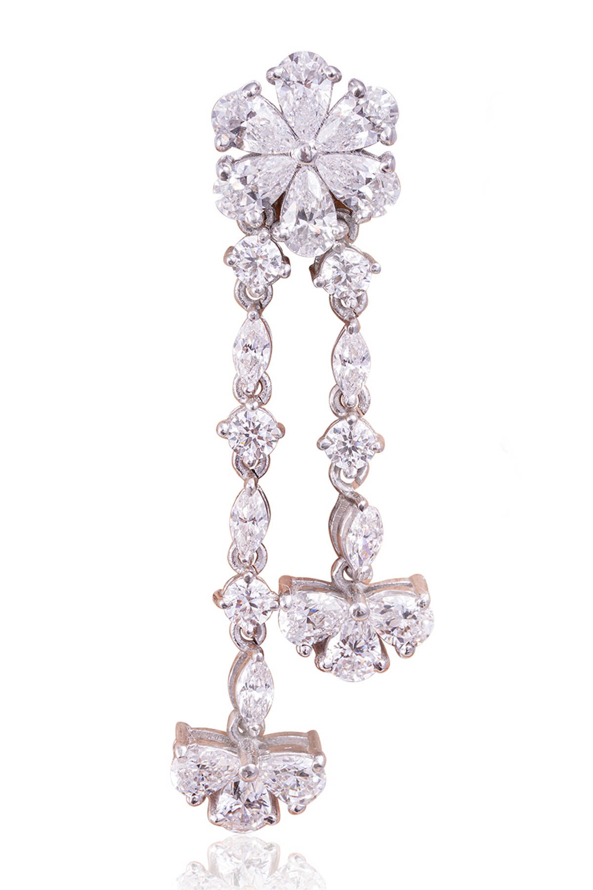 Floral Frosted Drop Earrings