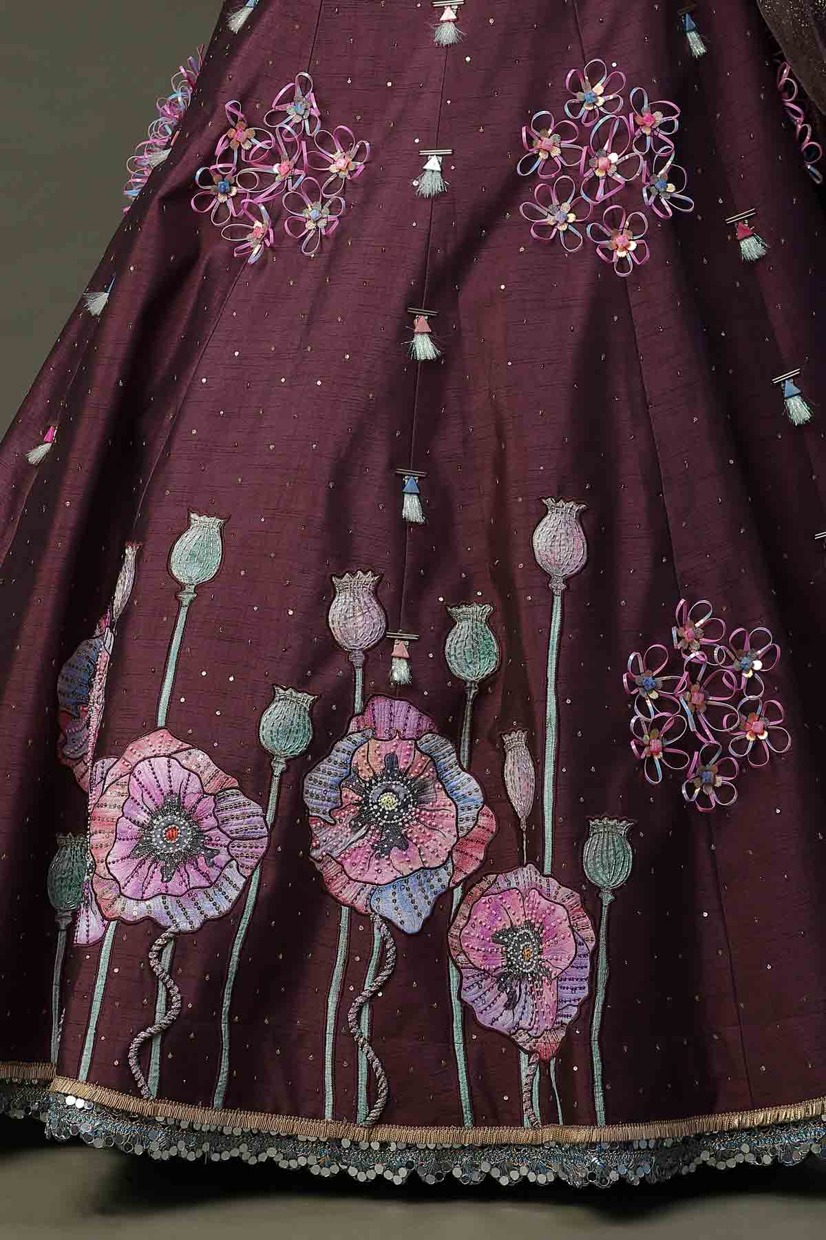 Floral Handpainted Lehenga Set
