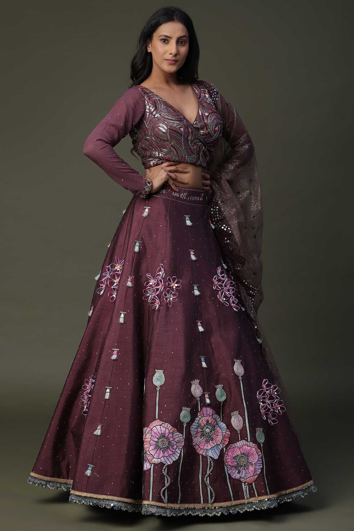 Floral Handpainted Lehenga Set