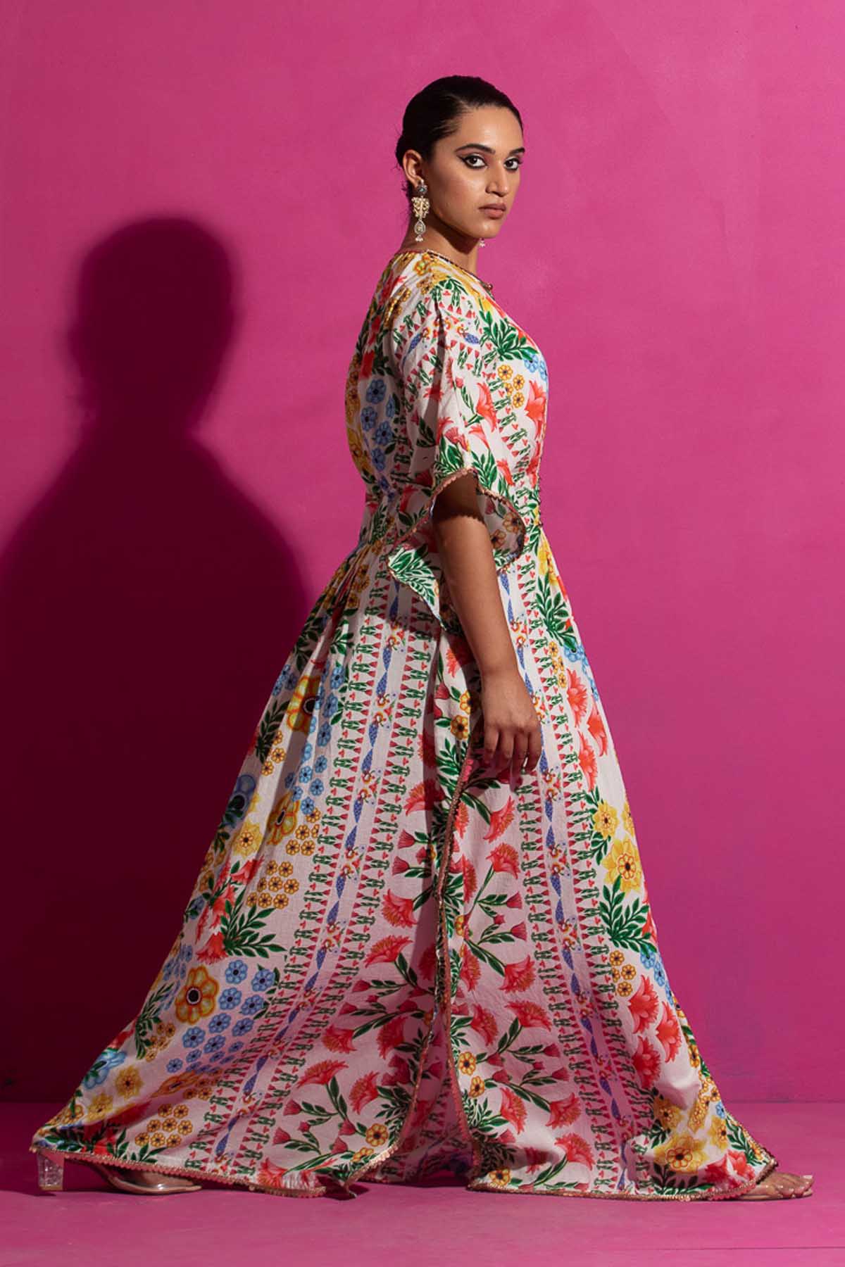 Floral Jaal Print Kaftan