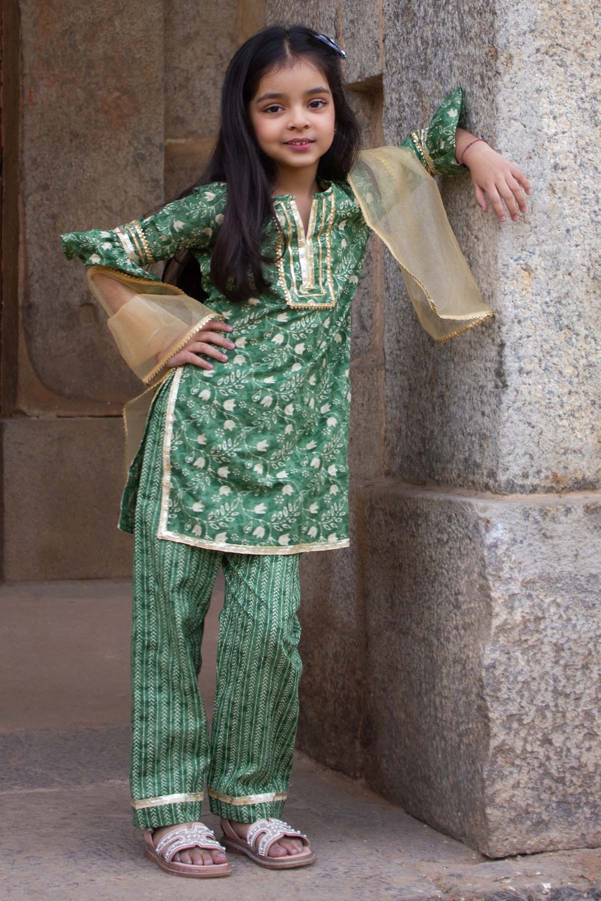 Floral Jaal Print Siblings Set