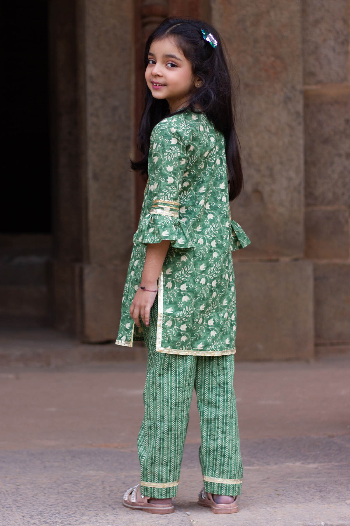 Floral Jaal Print Siblings Set