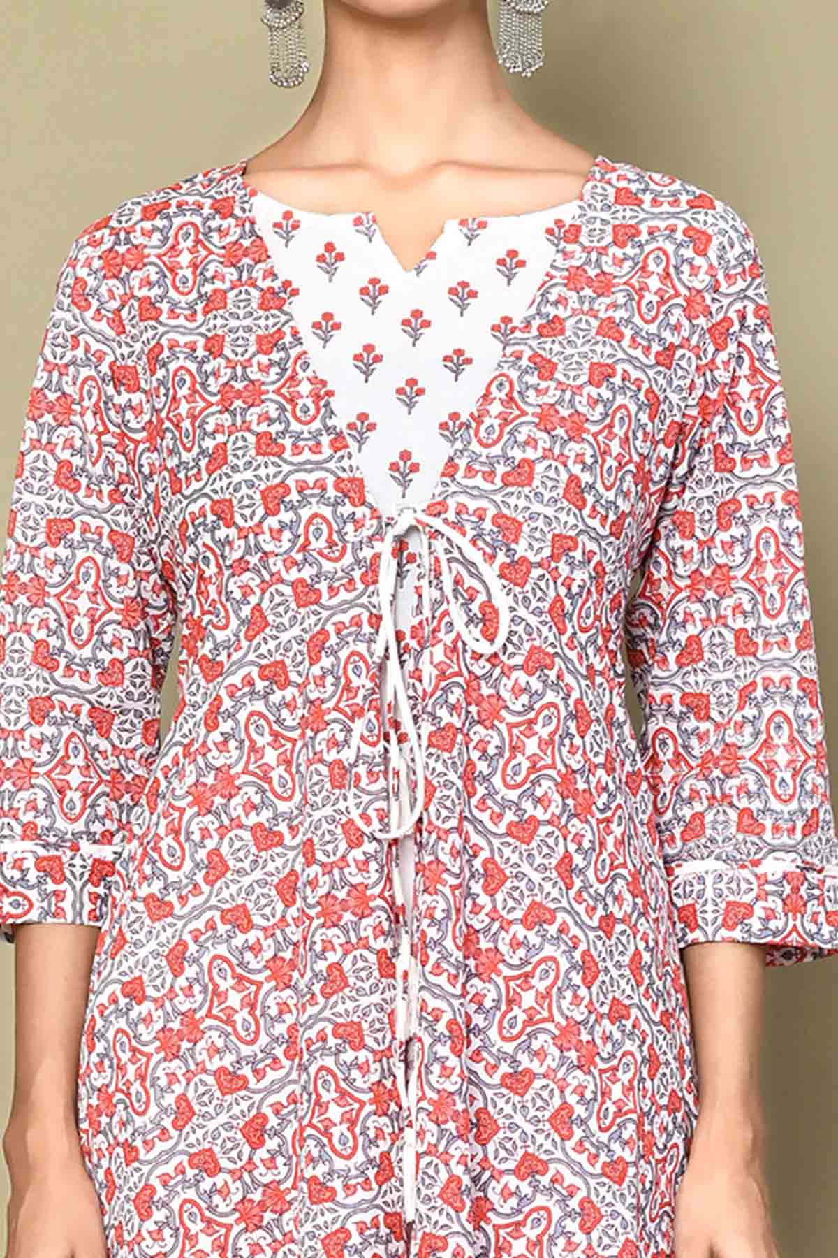 Floral Kurta With Jacket