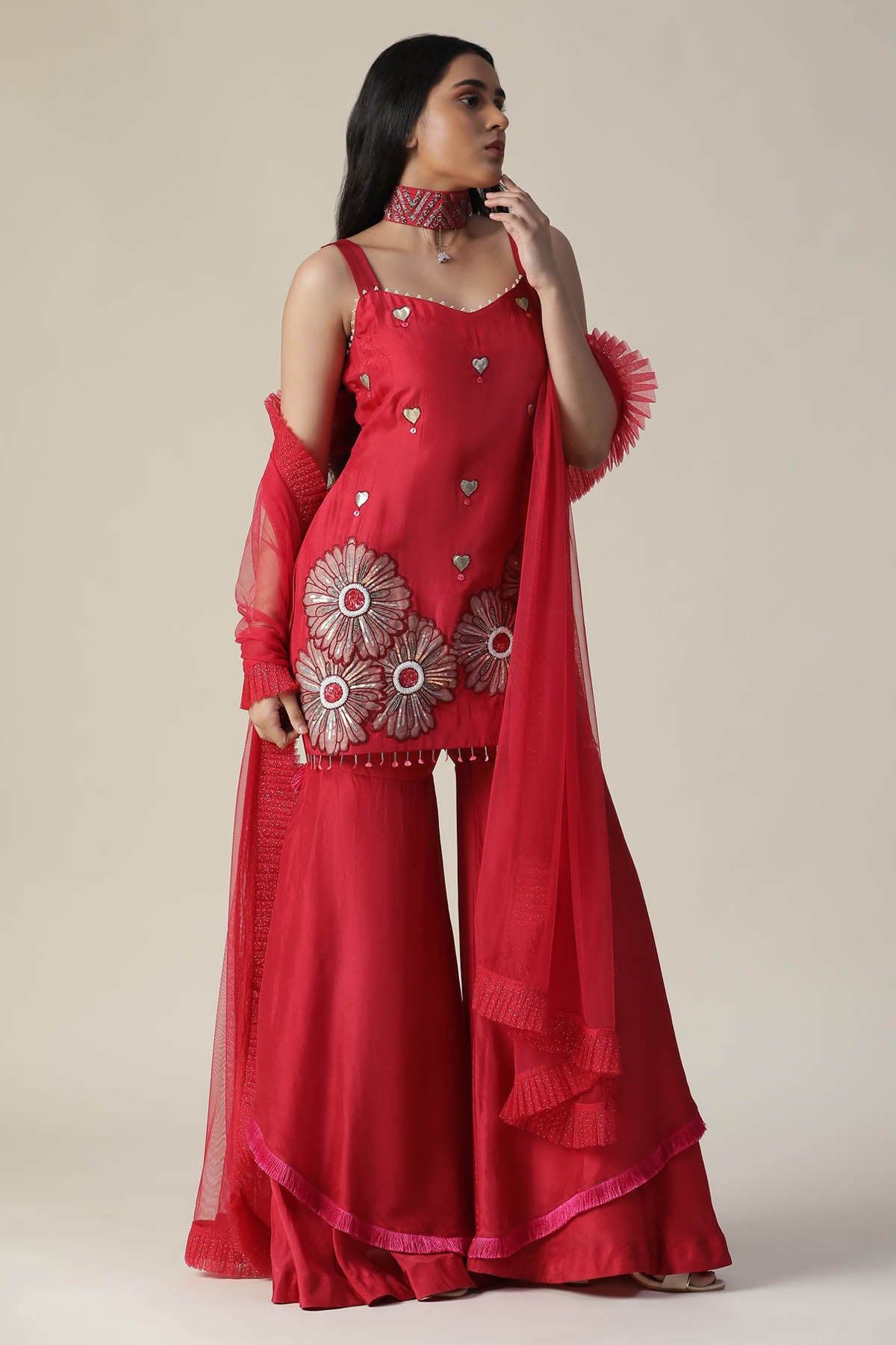 Floral Patchwork Sharara Set