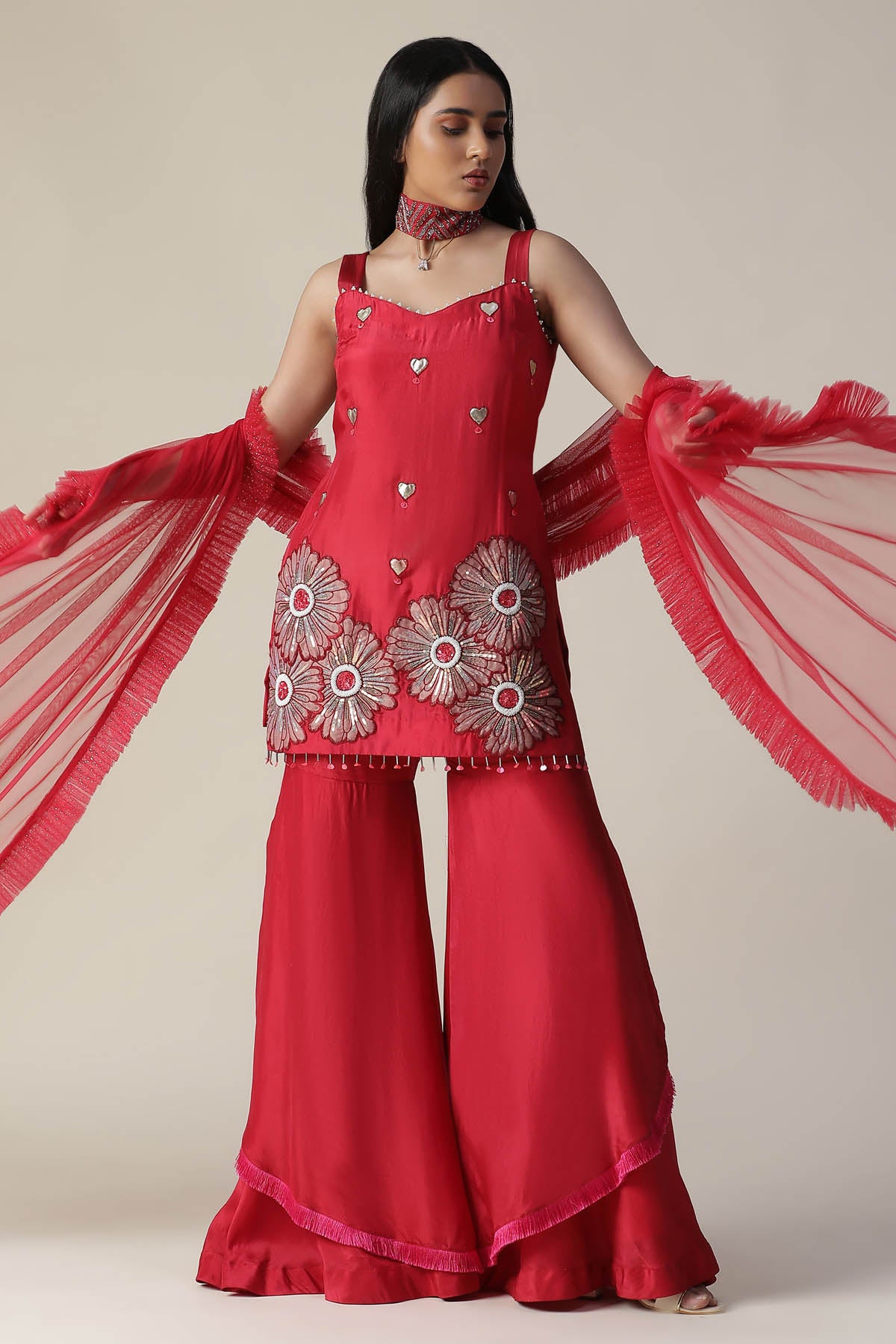 Floral Patchwork Sharara Set