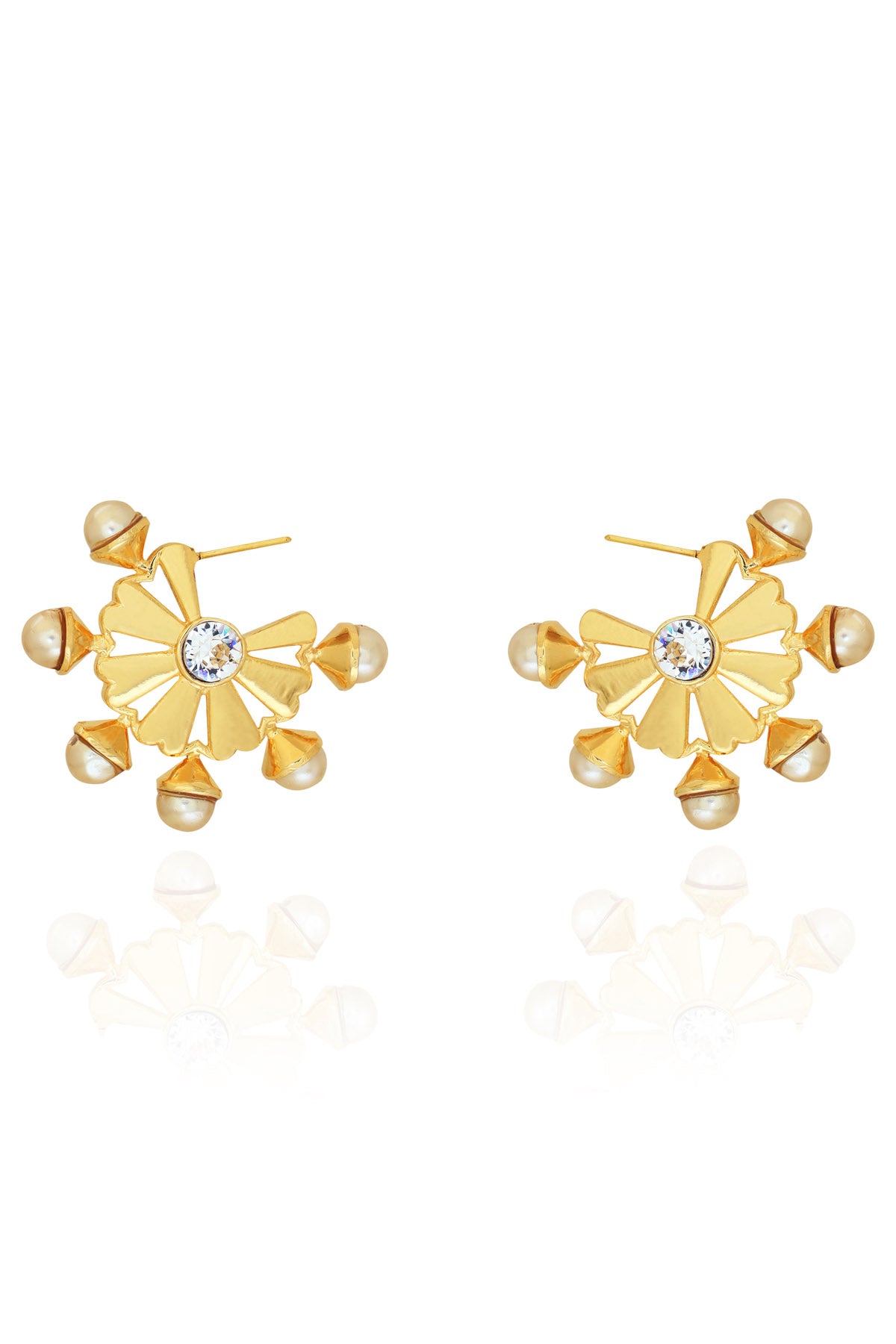 Floral Pearl Adorn Hoops