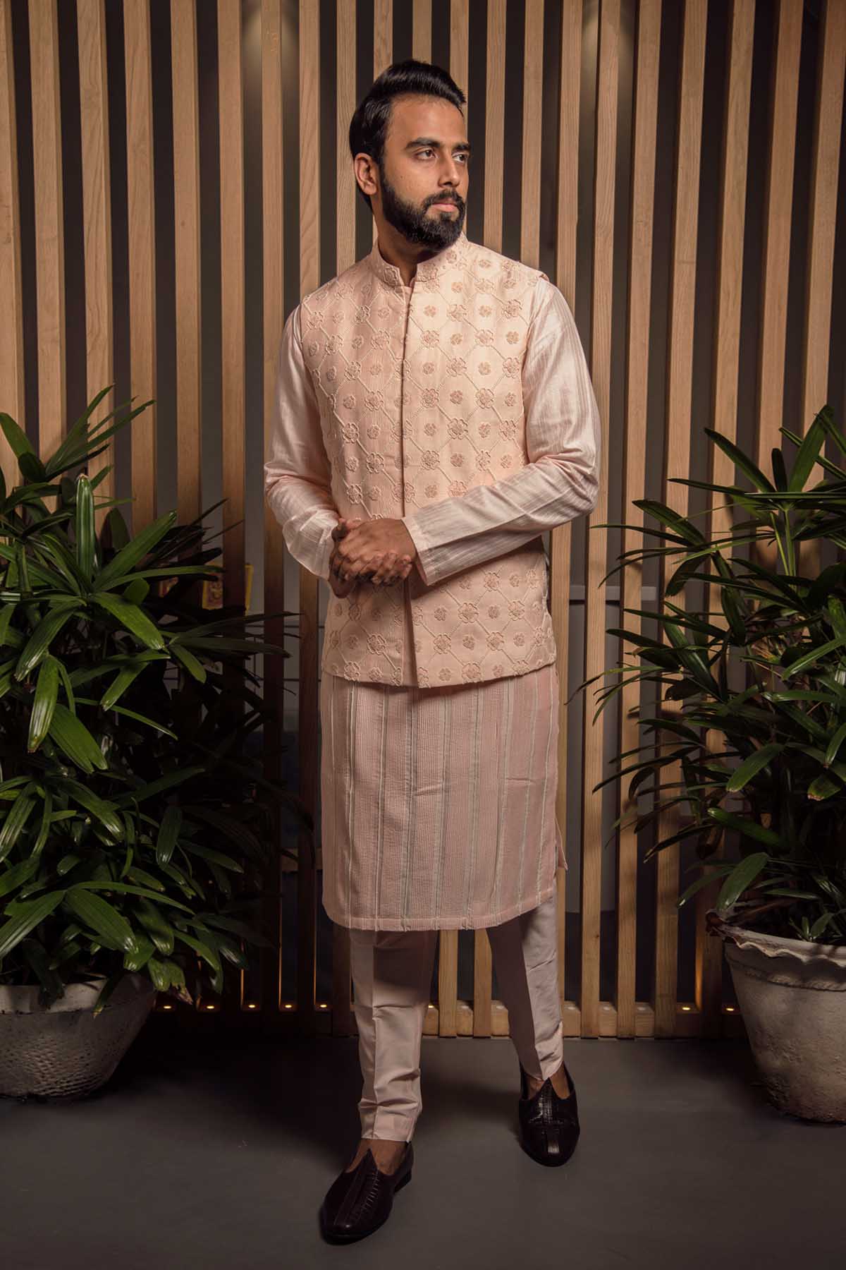 Floral Pearl Bandi Kurta Set