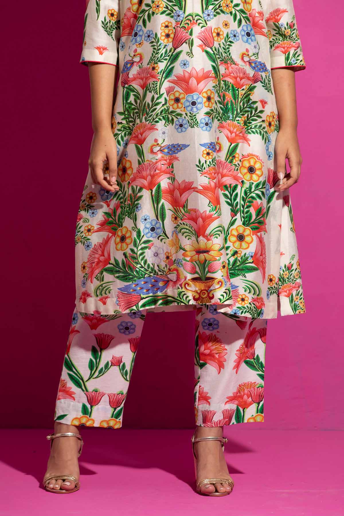 Floral Print Kurta & Pant Set