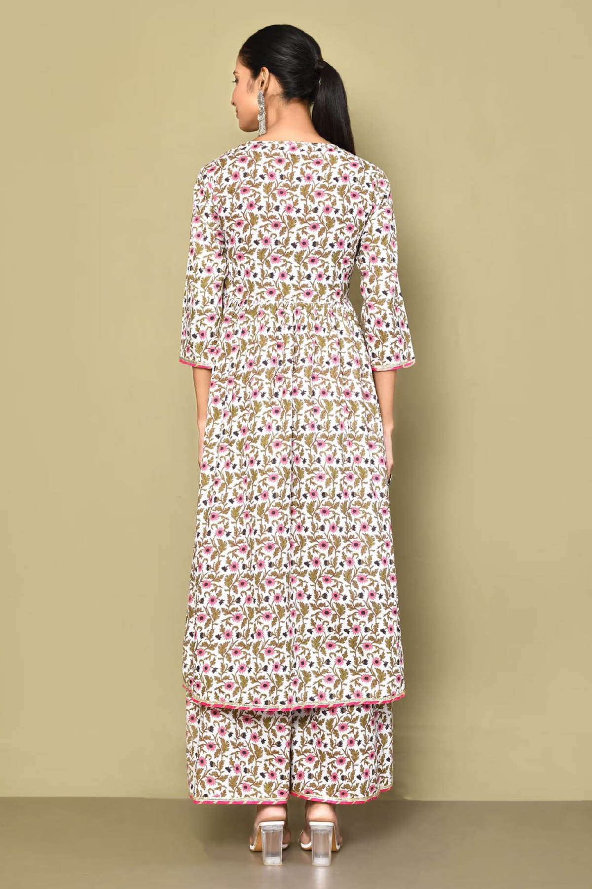 Floral Print Anarkali Kurta Set