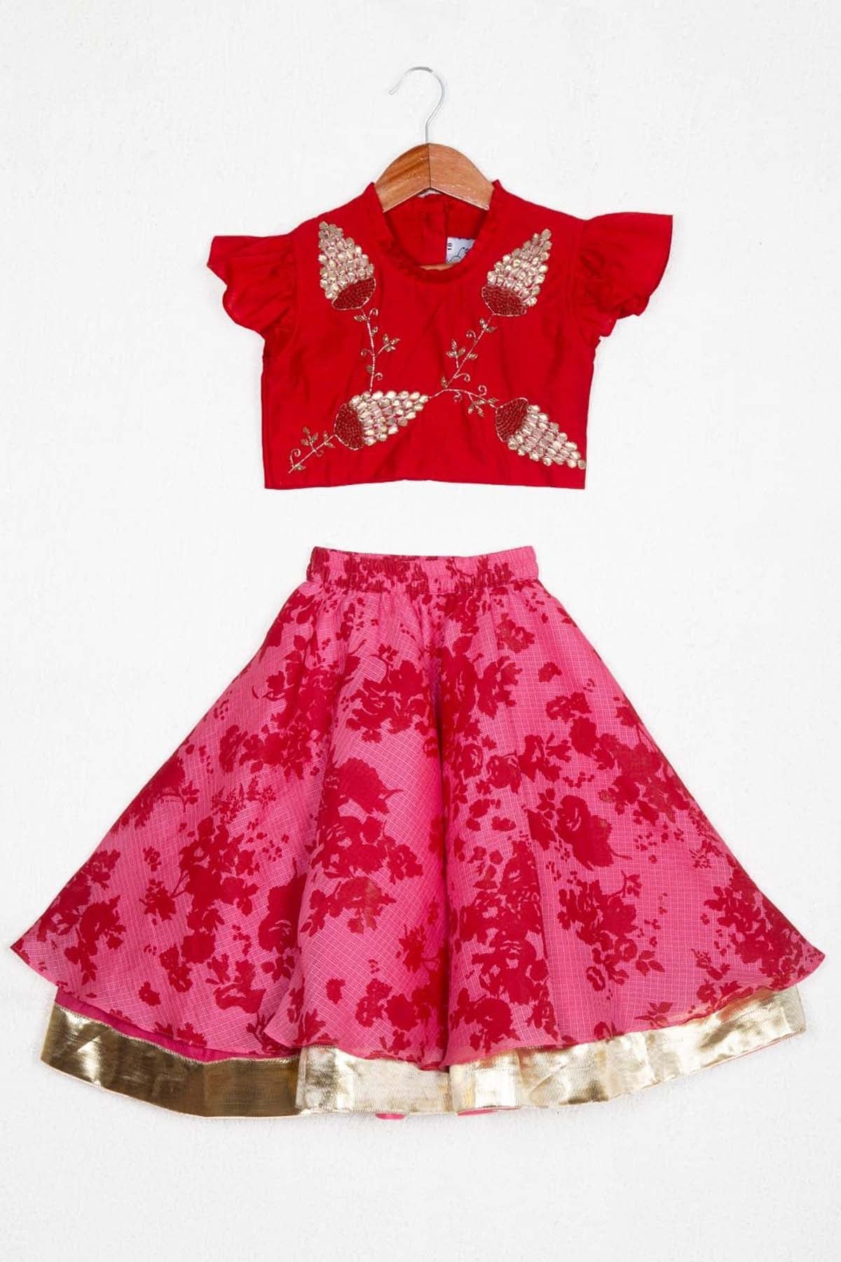 Floral Printed Ghagara Set