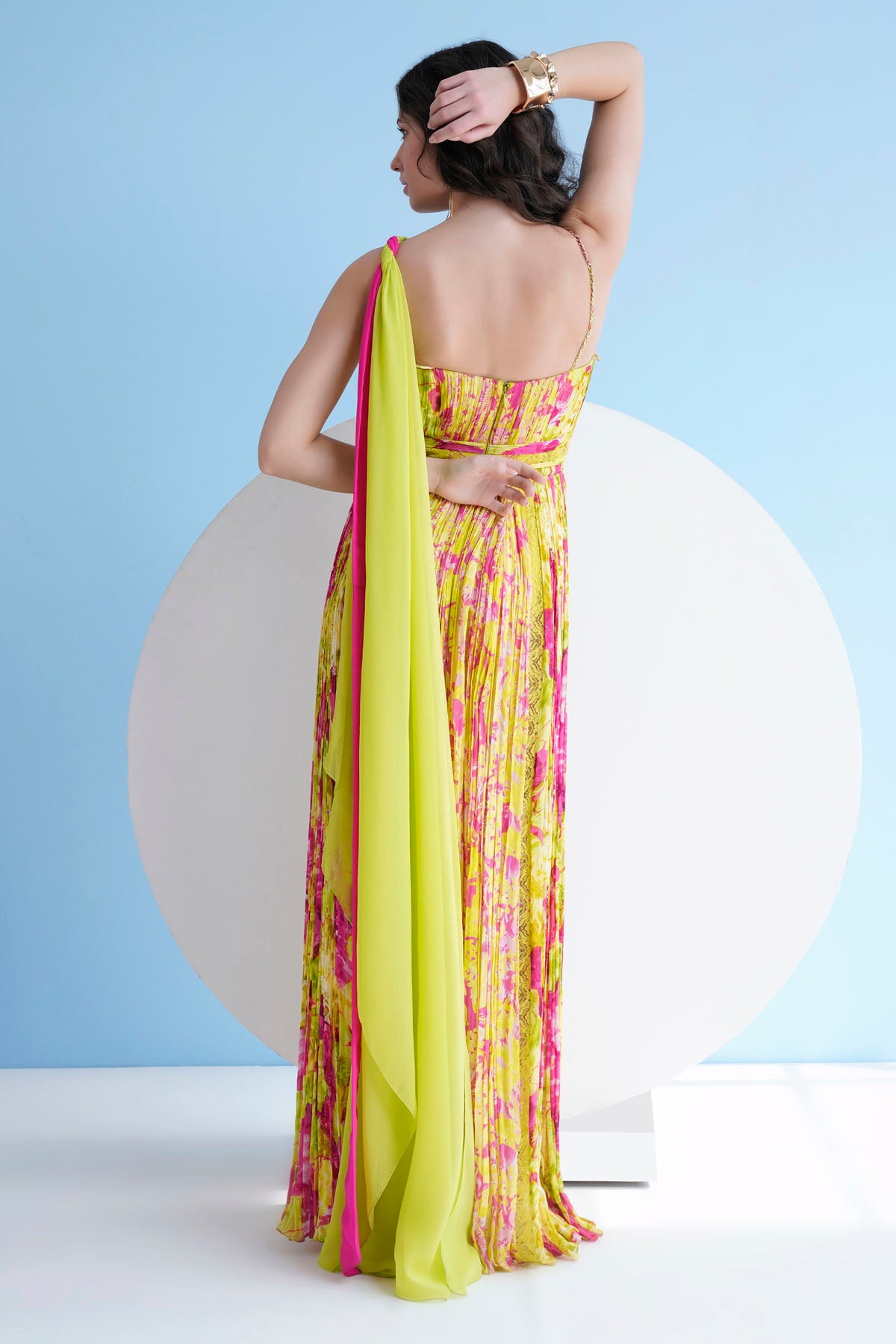 Floral Printed Pleated Dress