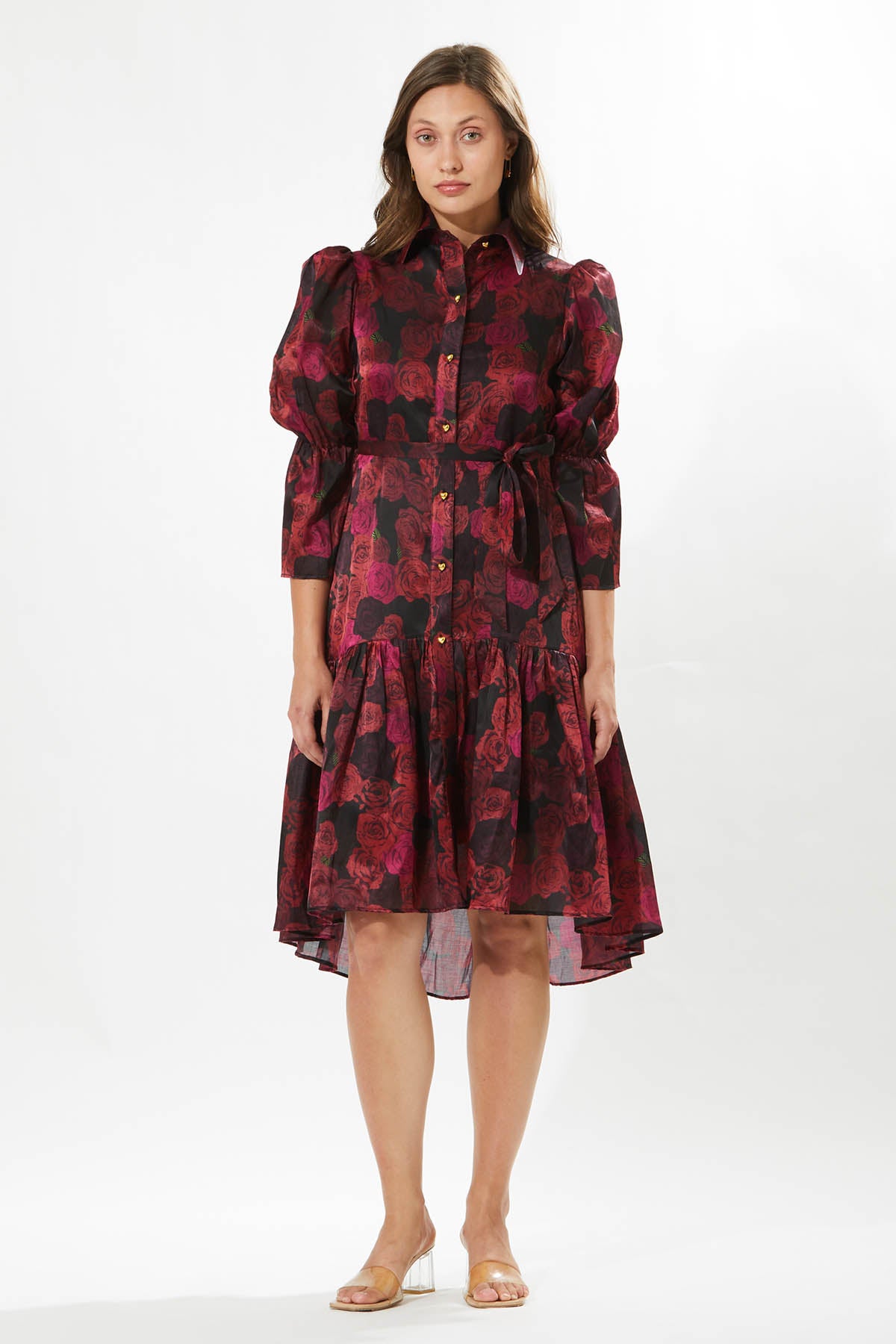 Red Rose Printed Dress