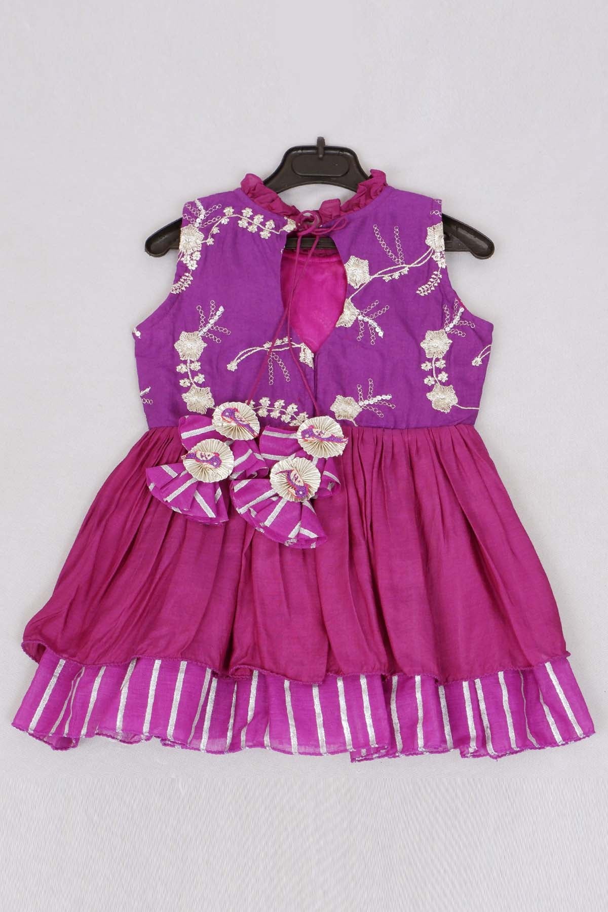 Purple Floral Sequins Dress