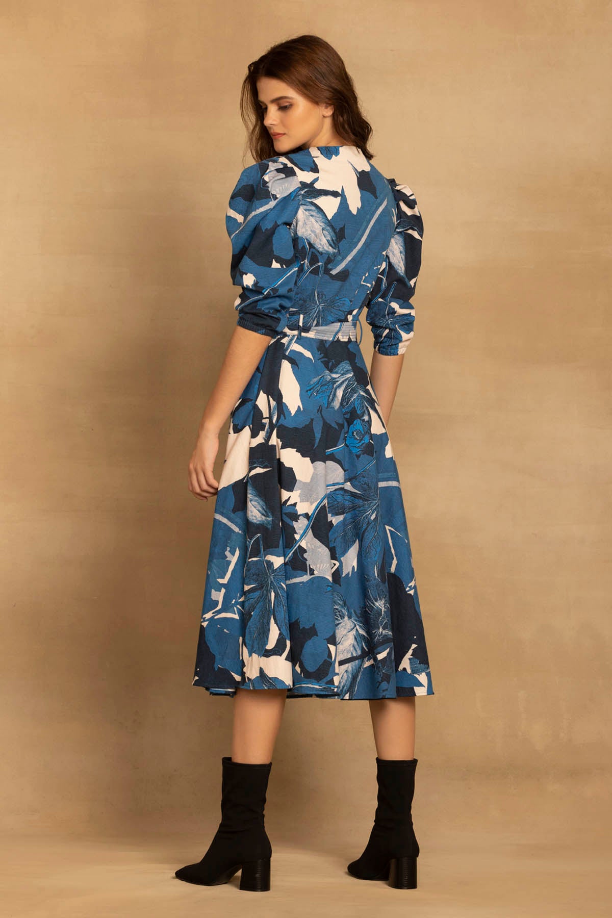 Floral Wrap Midi Dress