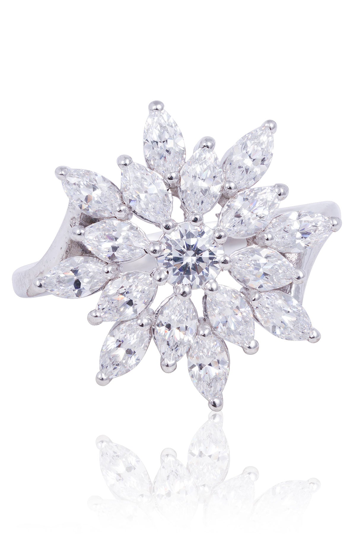 Floral Zirconia Stone Ring