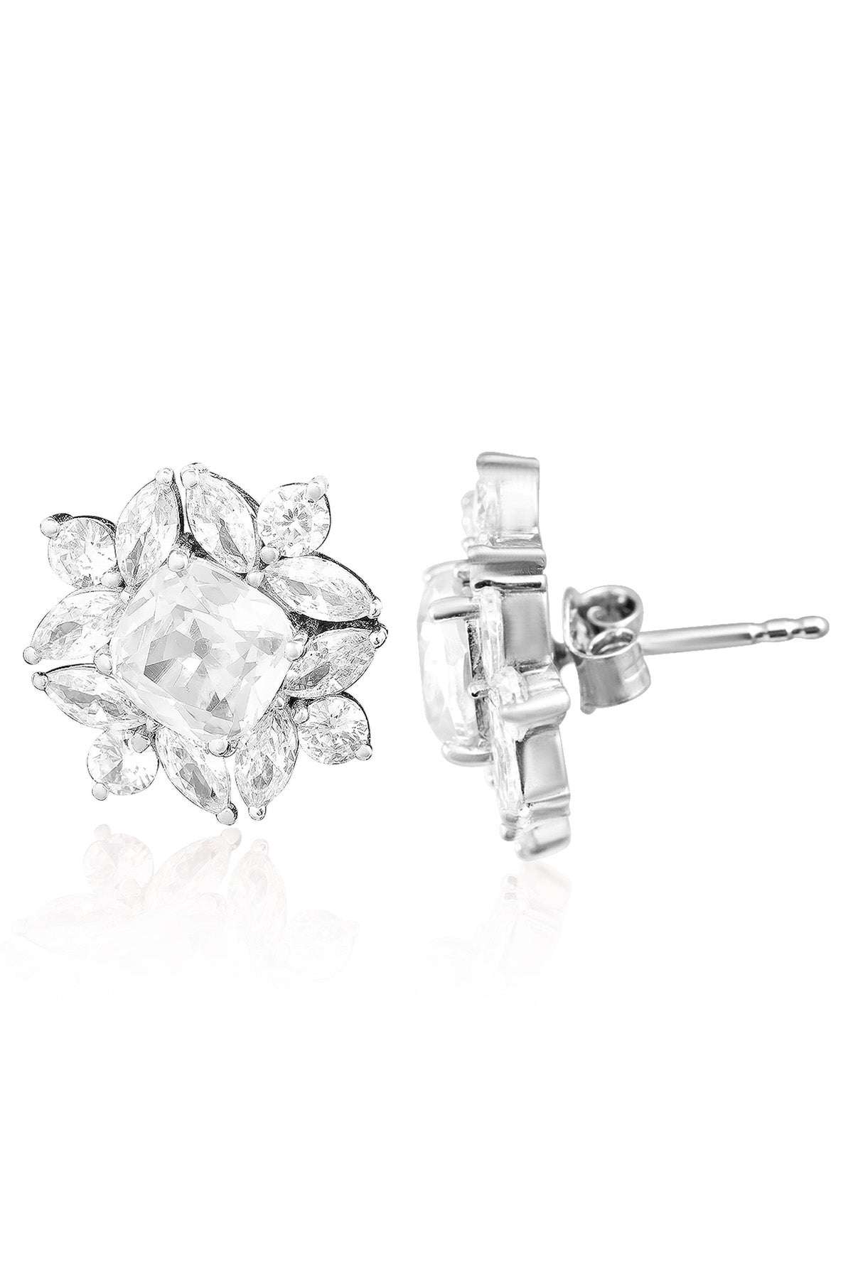 Floral Zirconia Stone Studs
