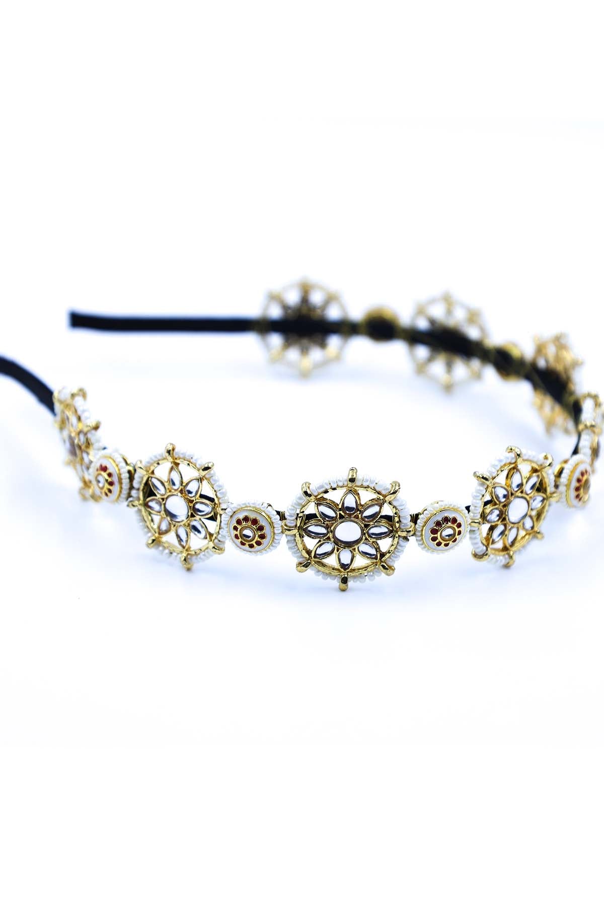 Buy Floral Bead Embellished Hairband by Foot Fuel for women online at ScrollnShops