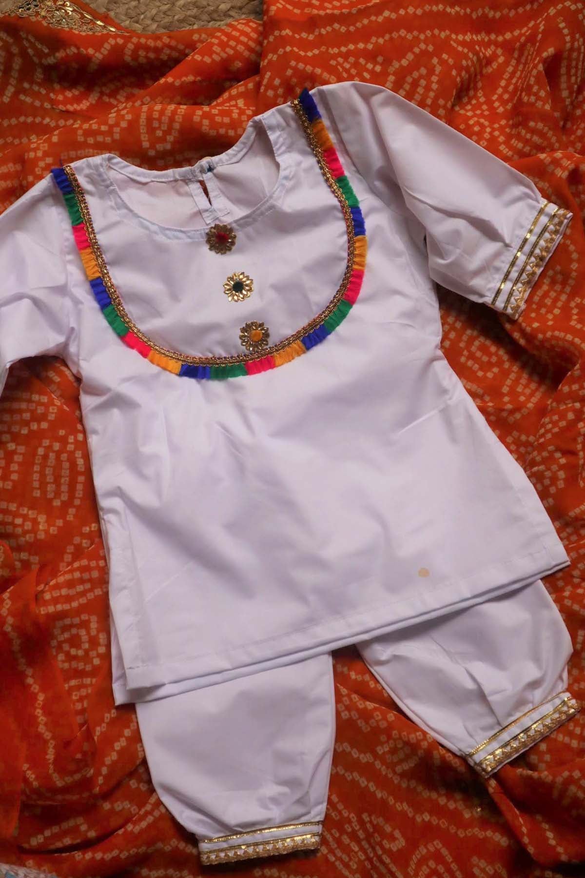 Designer ViYa Floral Embellished Kurta Set For Kids Available online at ScrollnShops