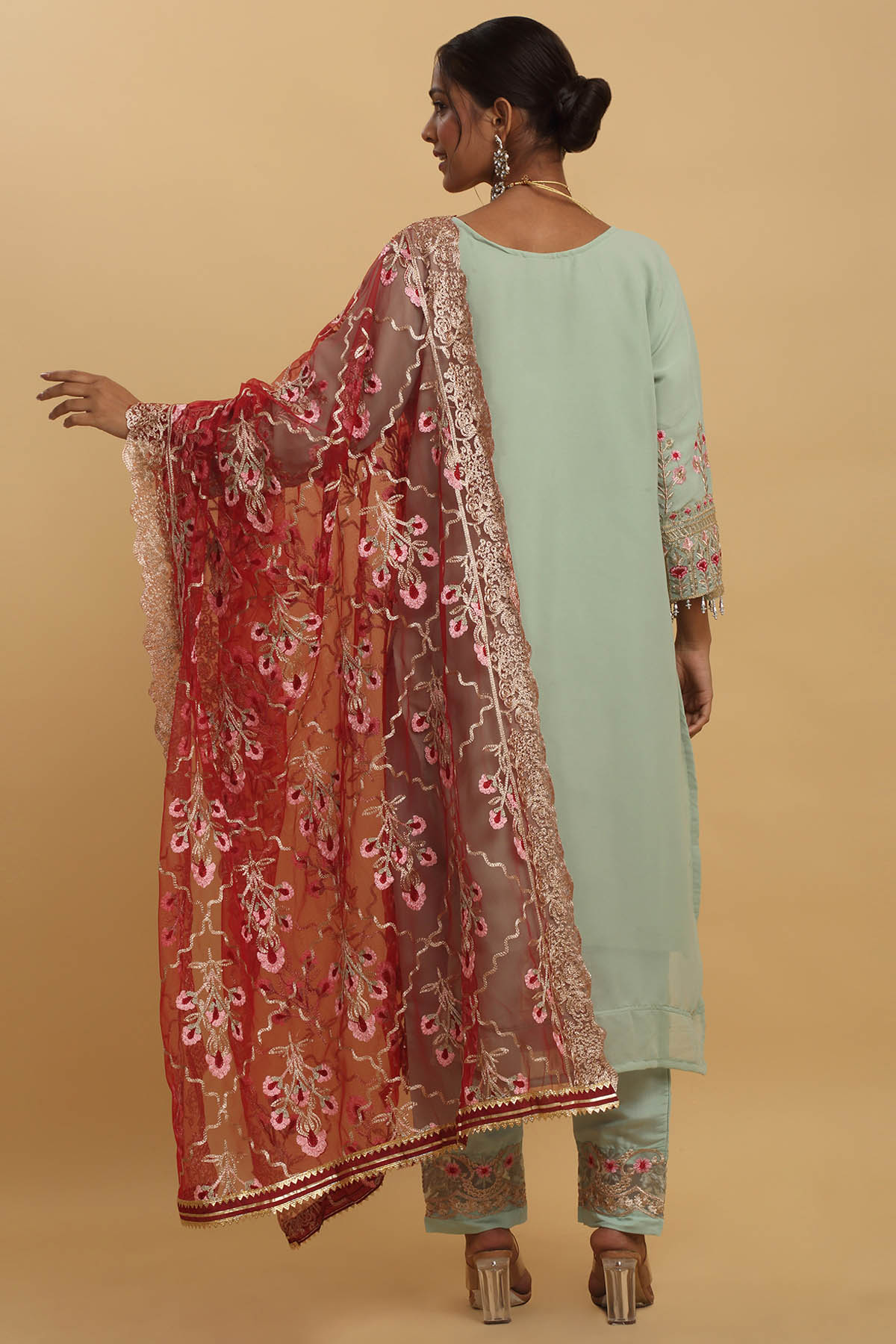 Pastel Embroidered Kurta Set
