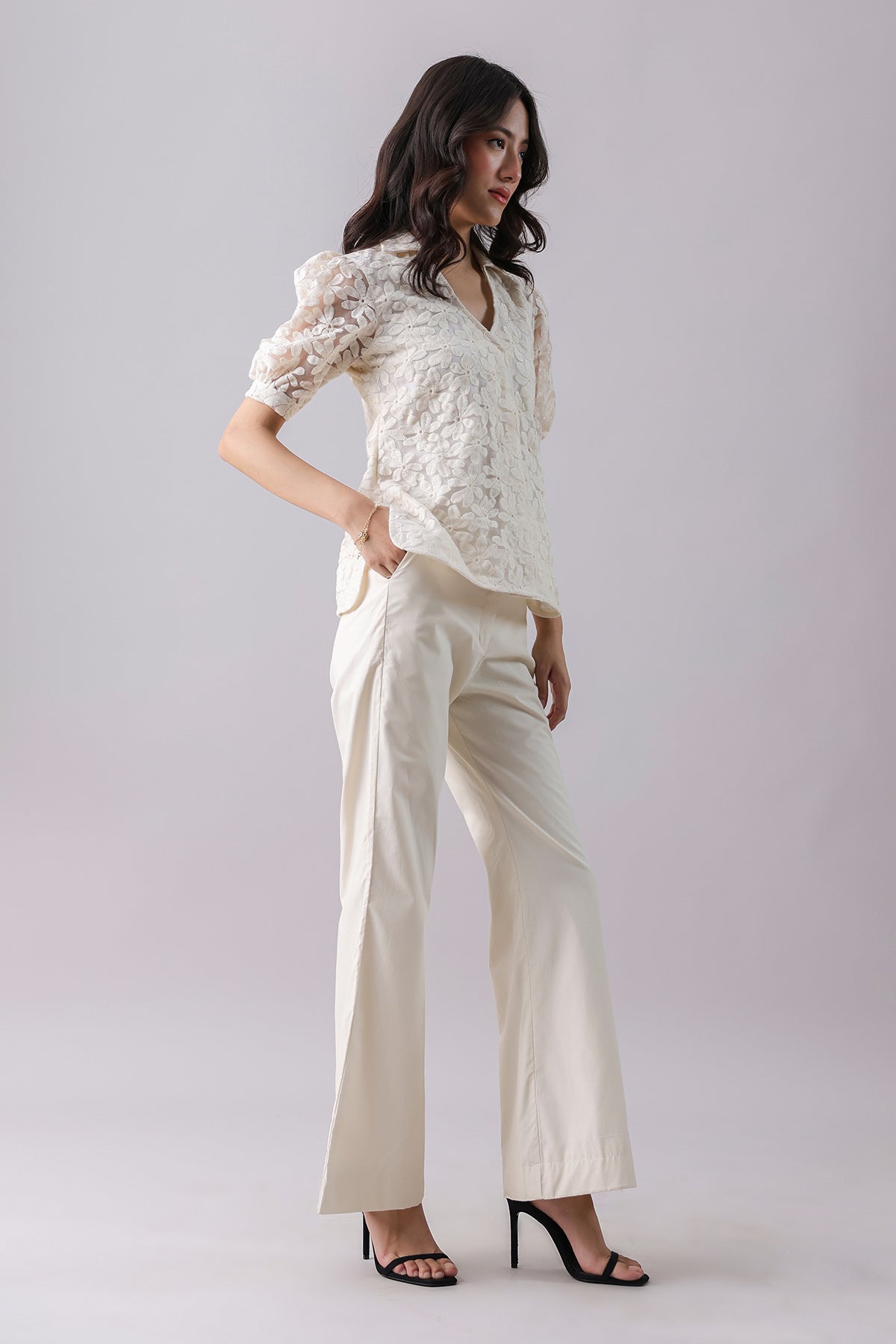 Floral Embroidered Shirt & Pants