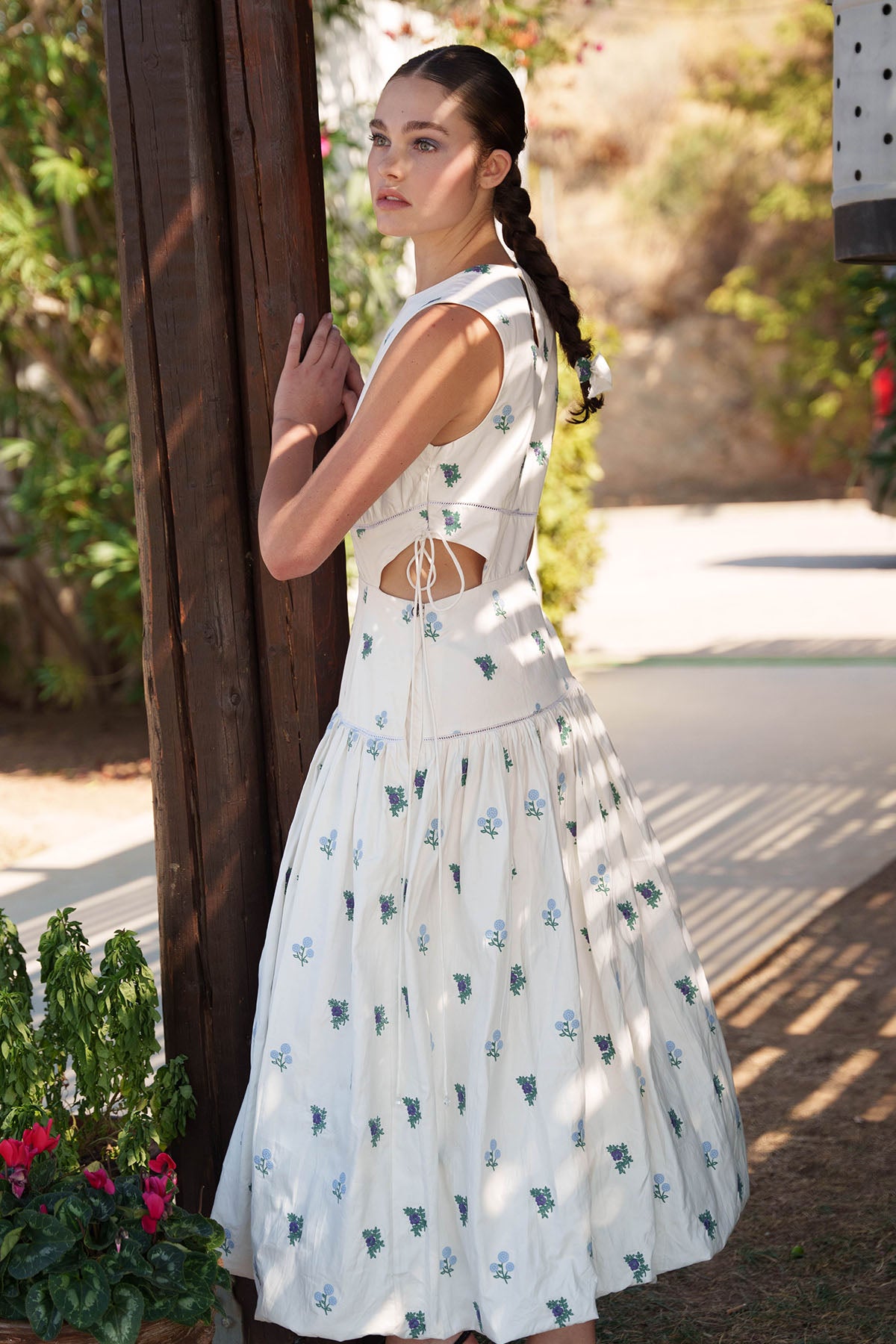 Floral Embroidered White Dress