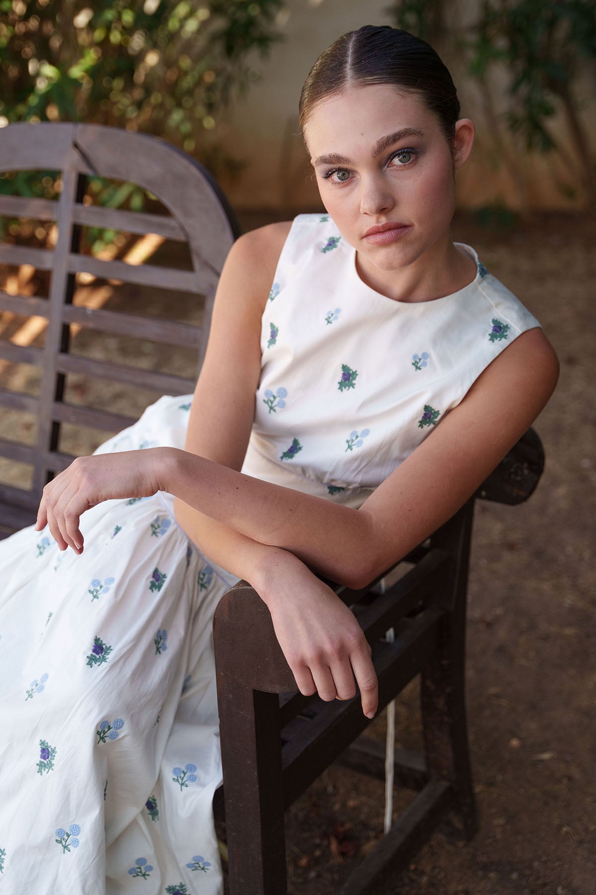 Floral Embroidered White Dress