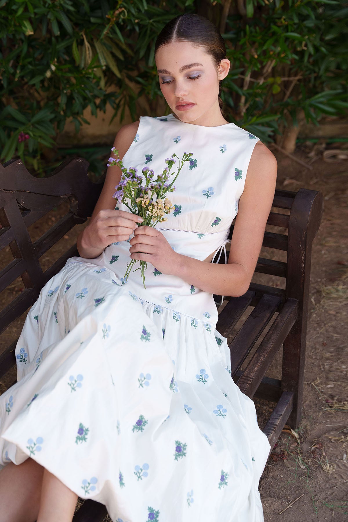 Floral Embroidered White Dress